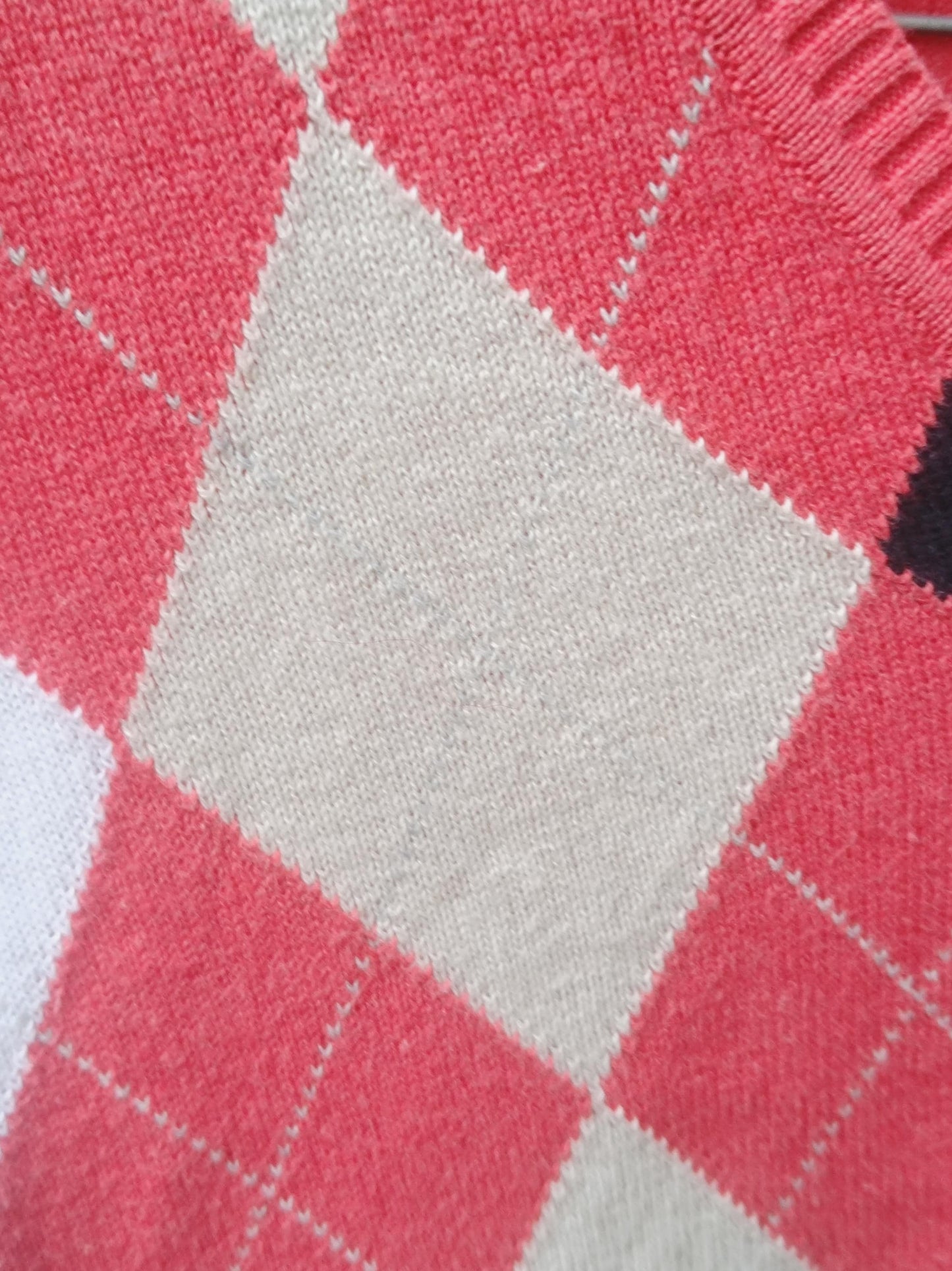 Vintage Argyle Print Sweater| 90s Pink Long Sleeved Winter Jumper| Preppy Women's Everyday Jumper