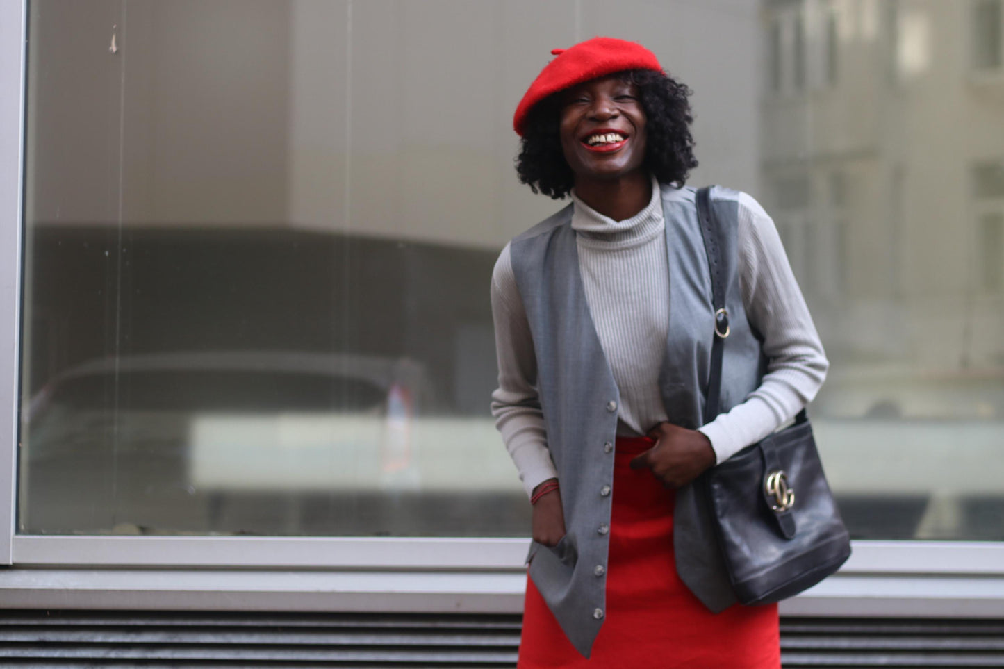 Vintage Linen Skirt | 90s Women's Red Minimalist Mini Skirt