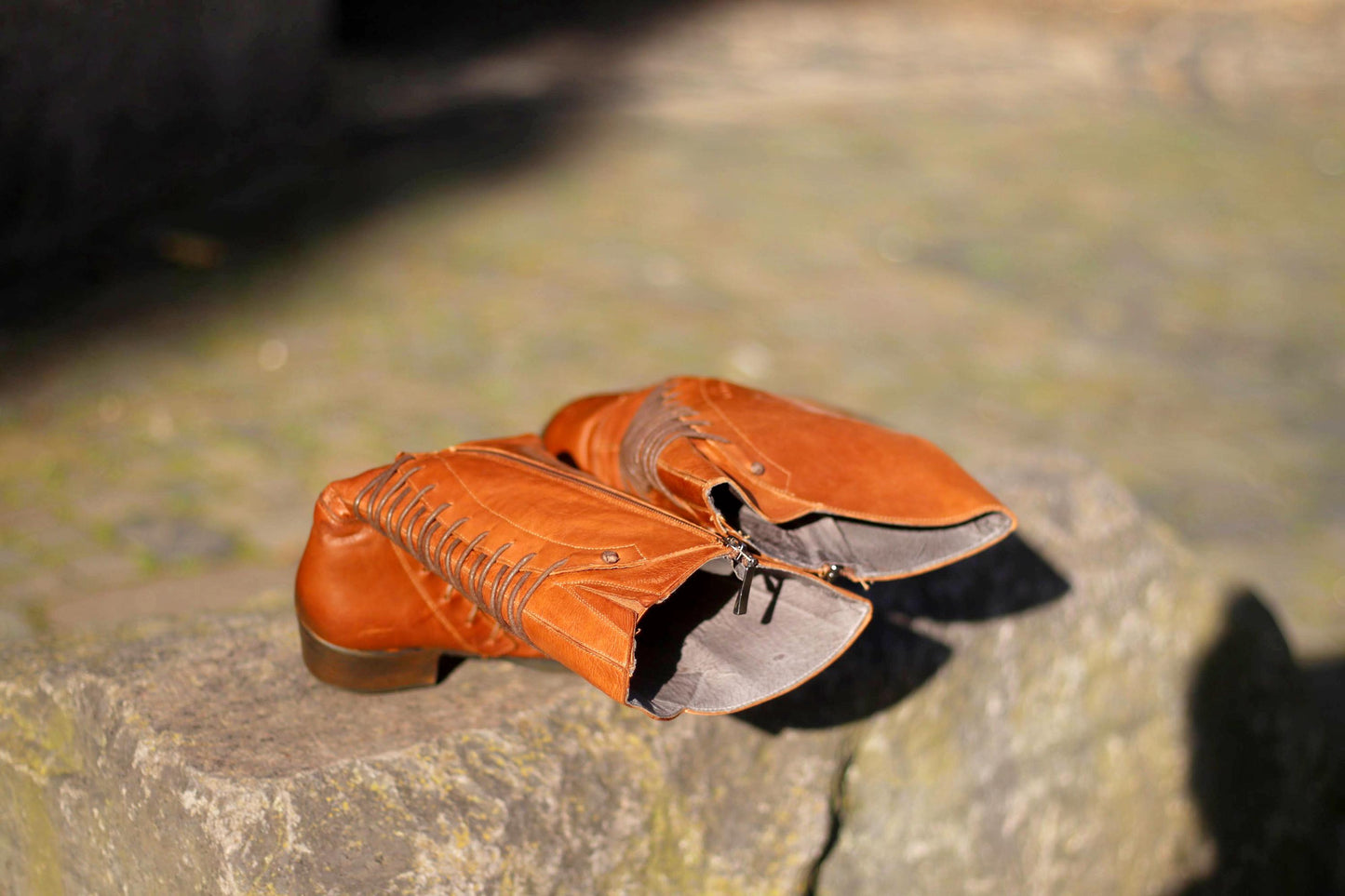 Vintage Brako Leather Boots| Women's 90s Knee-length Boots Lace-up Shoes