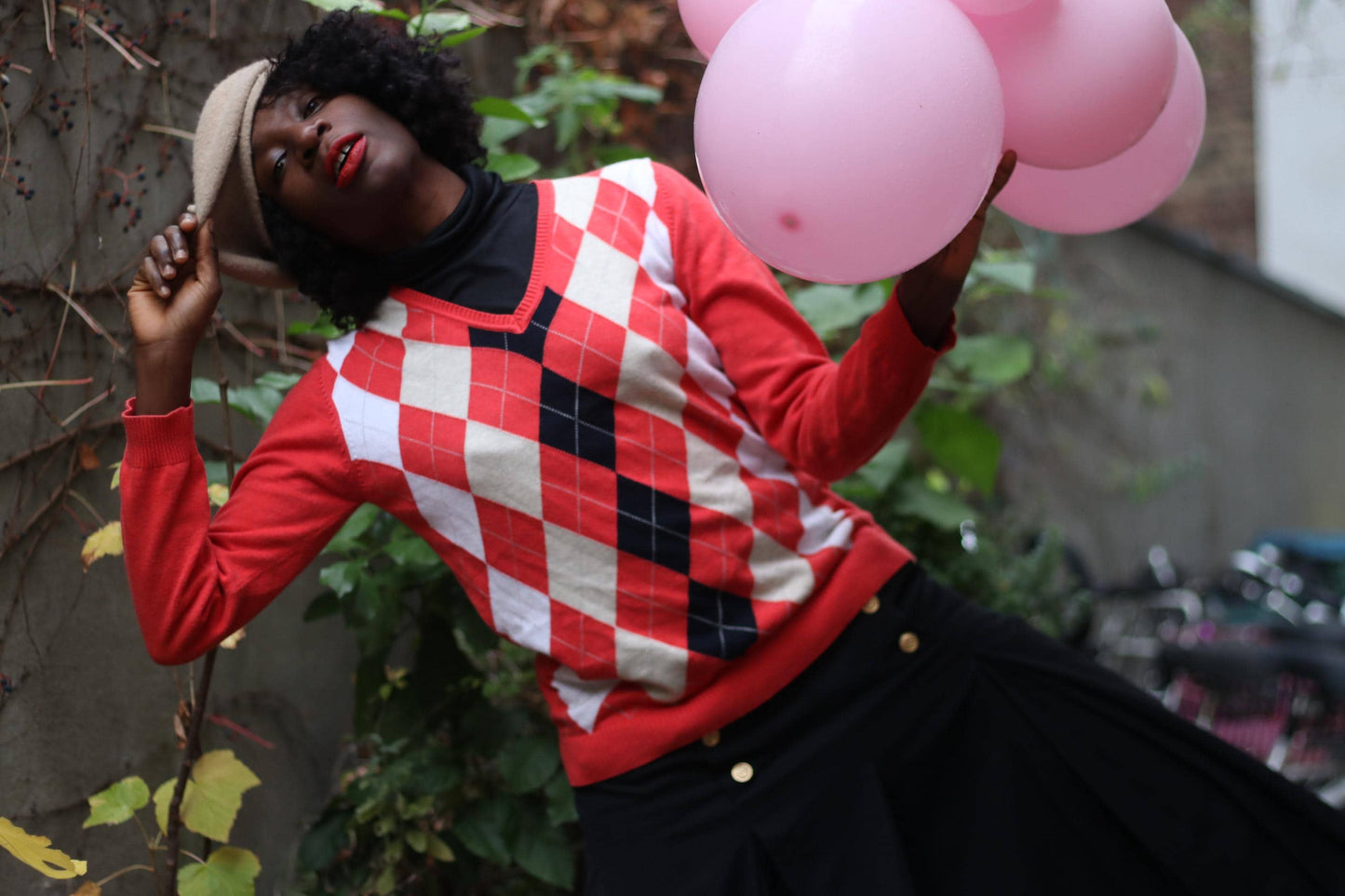 Vintage Argyle Print Sweater| 90s Pink Long Sleeved Winter Jumper| Preppy Women's Everyday Jumper