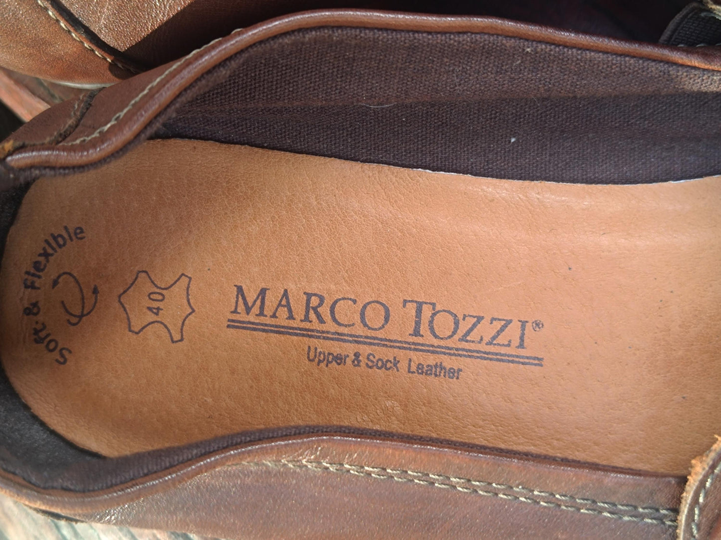 Marco Tutti Leather T-bar Ballerinas| y2k Vintage Brown Minimalist Flats| Everyday Classic Shoes|