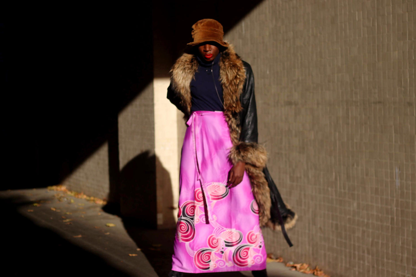 y2k Purple Maxi Skirt | Vintage Wrap Print Skirt| Women's Boho Long Skirt