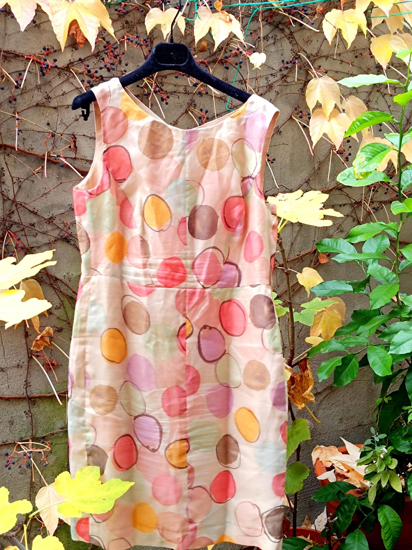 Vintage Luisa Cerano Dress| 90s Sleeveless Polka Dottted Midi Womens Dress