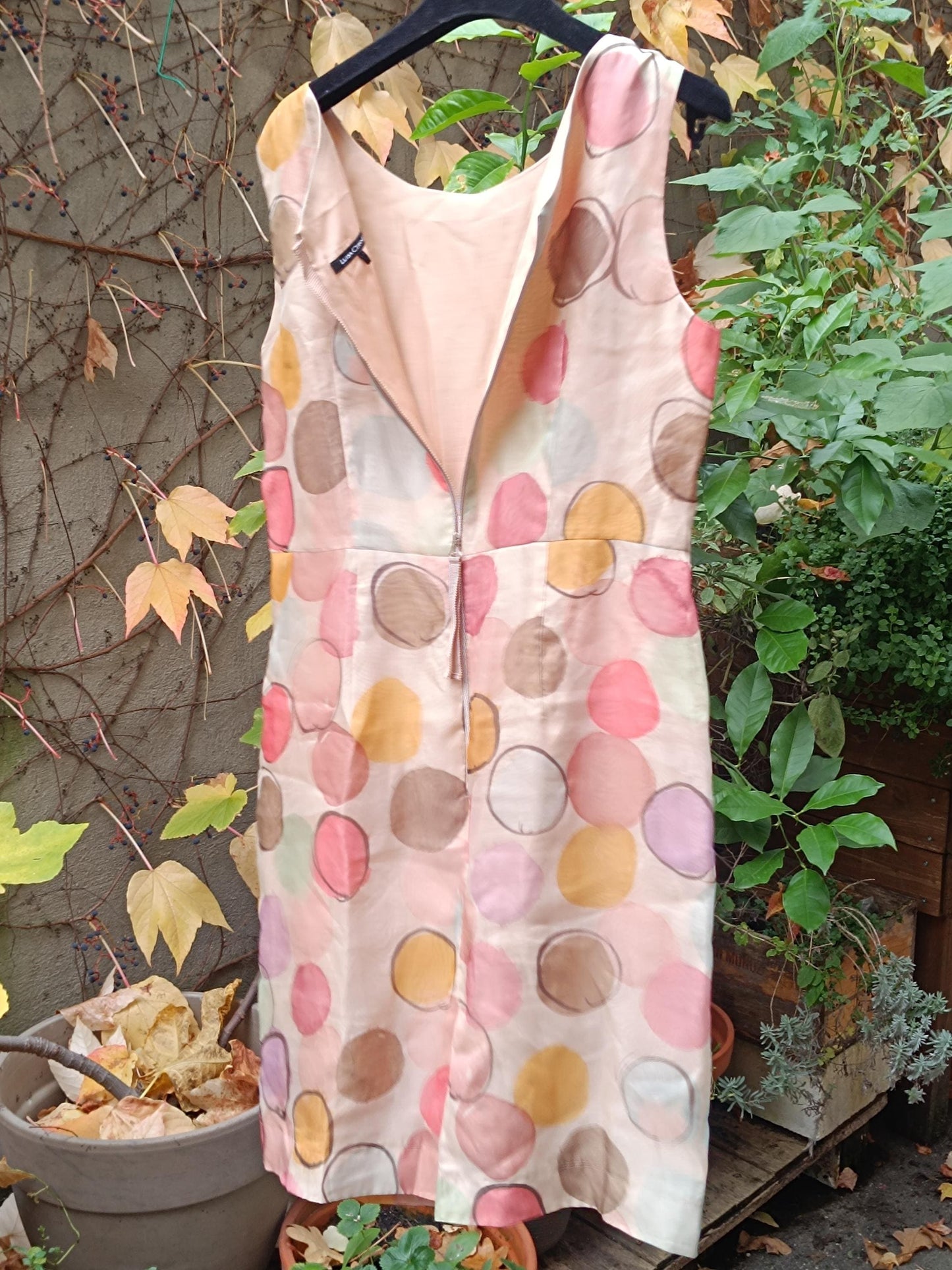 Vintage Luisa Cerano Dress| 90s Sleeveless Polka Dottted Midi Womens Dress