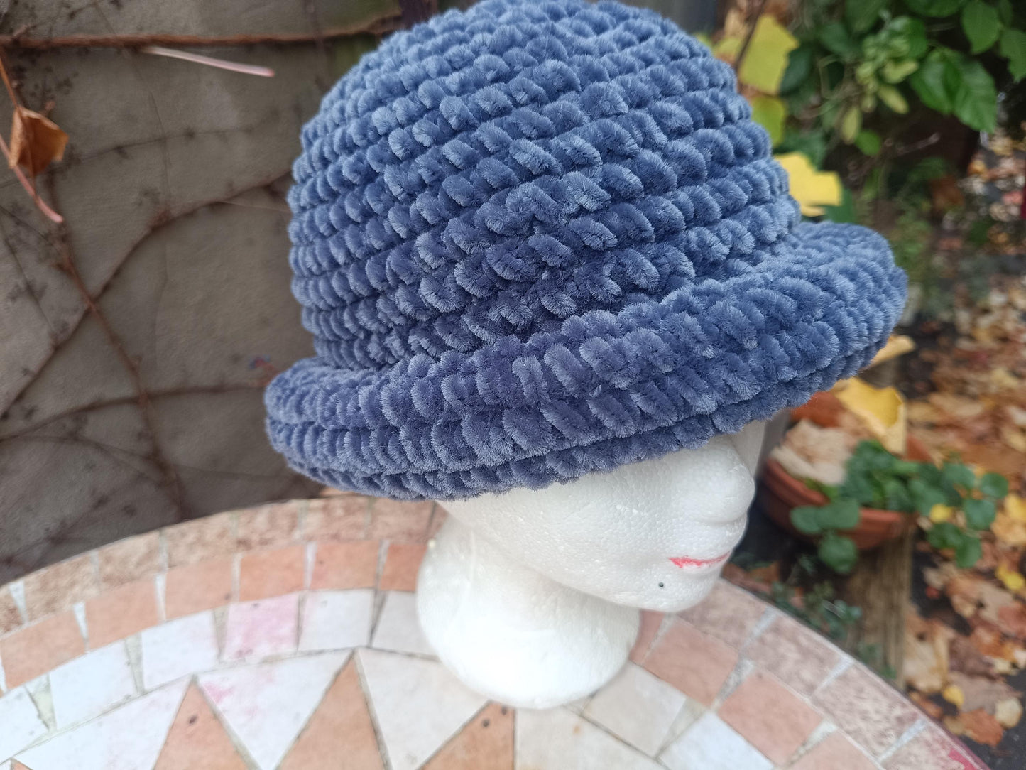 y2k Blue Knitted Hat| Vintage Cozy Indy Hat