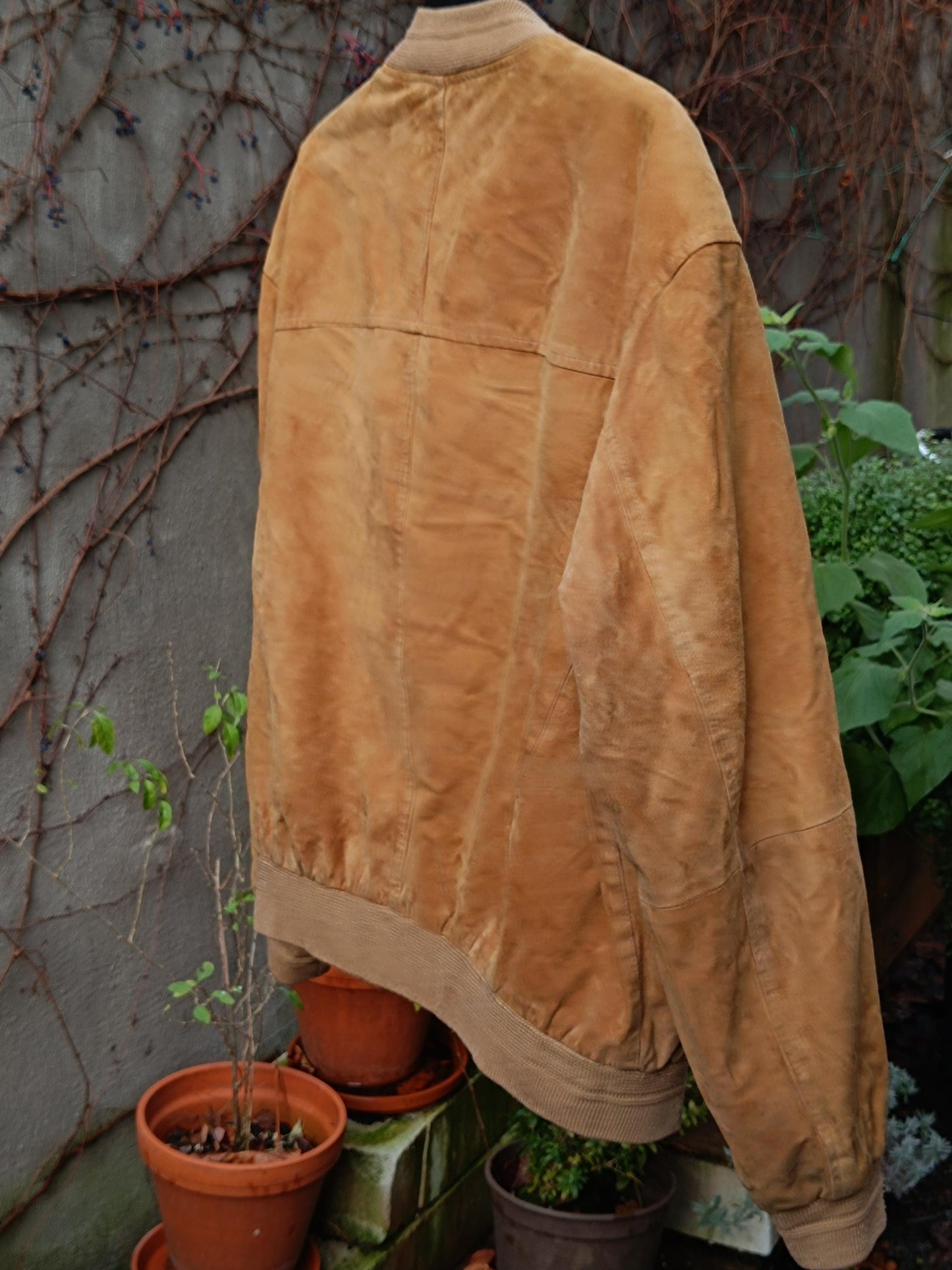 90s Giorgio Suede Bomber Jacket| Vintage Genuine Unisex Leather Bomber | Brown Minimalist Jacket S-M