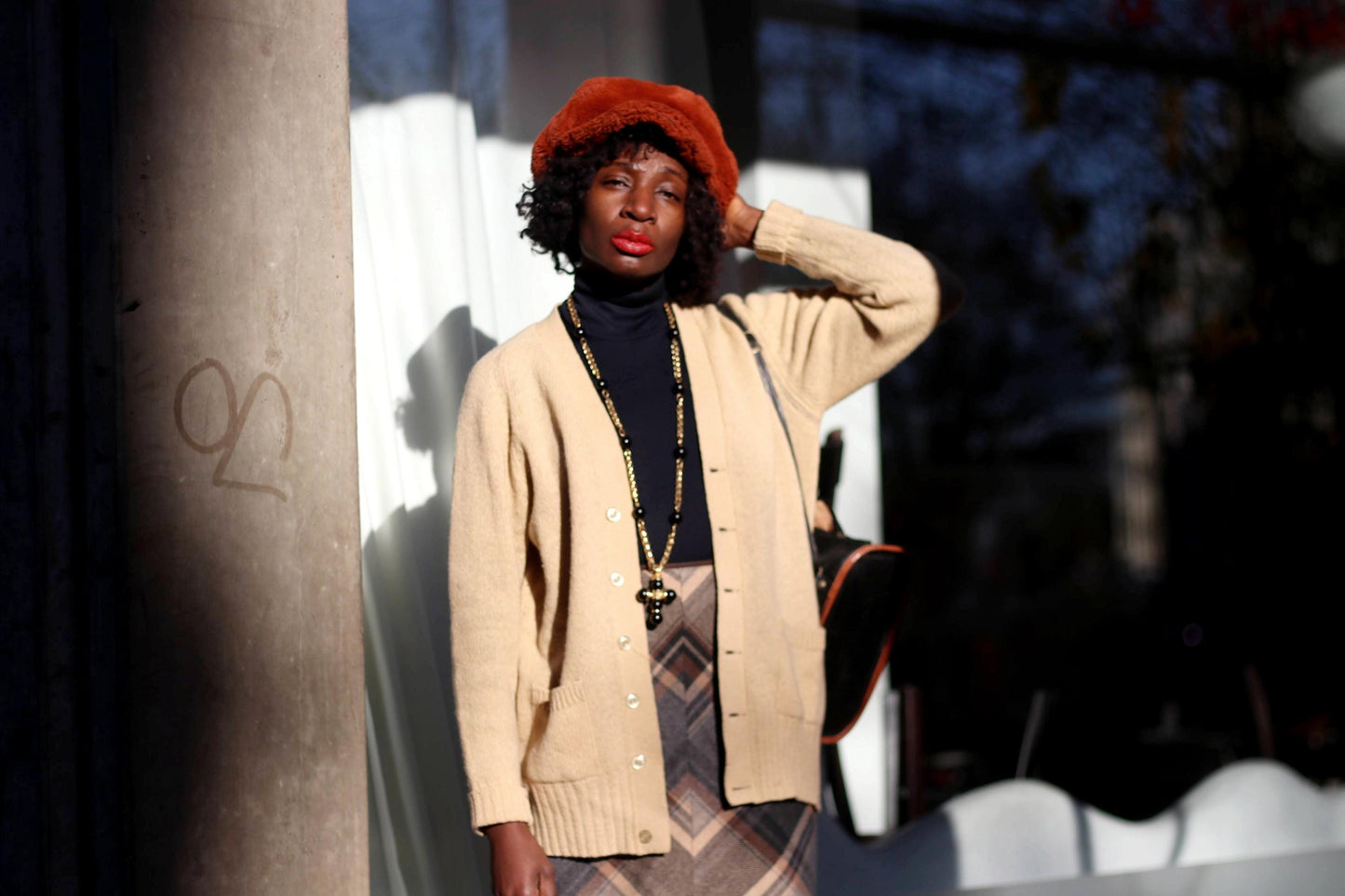 80s Brown Cardigan| Vintage Long-sleeved Winter Sweater