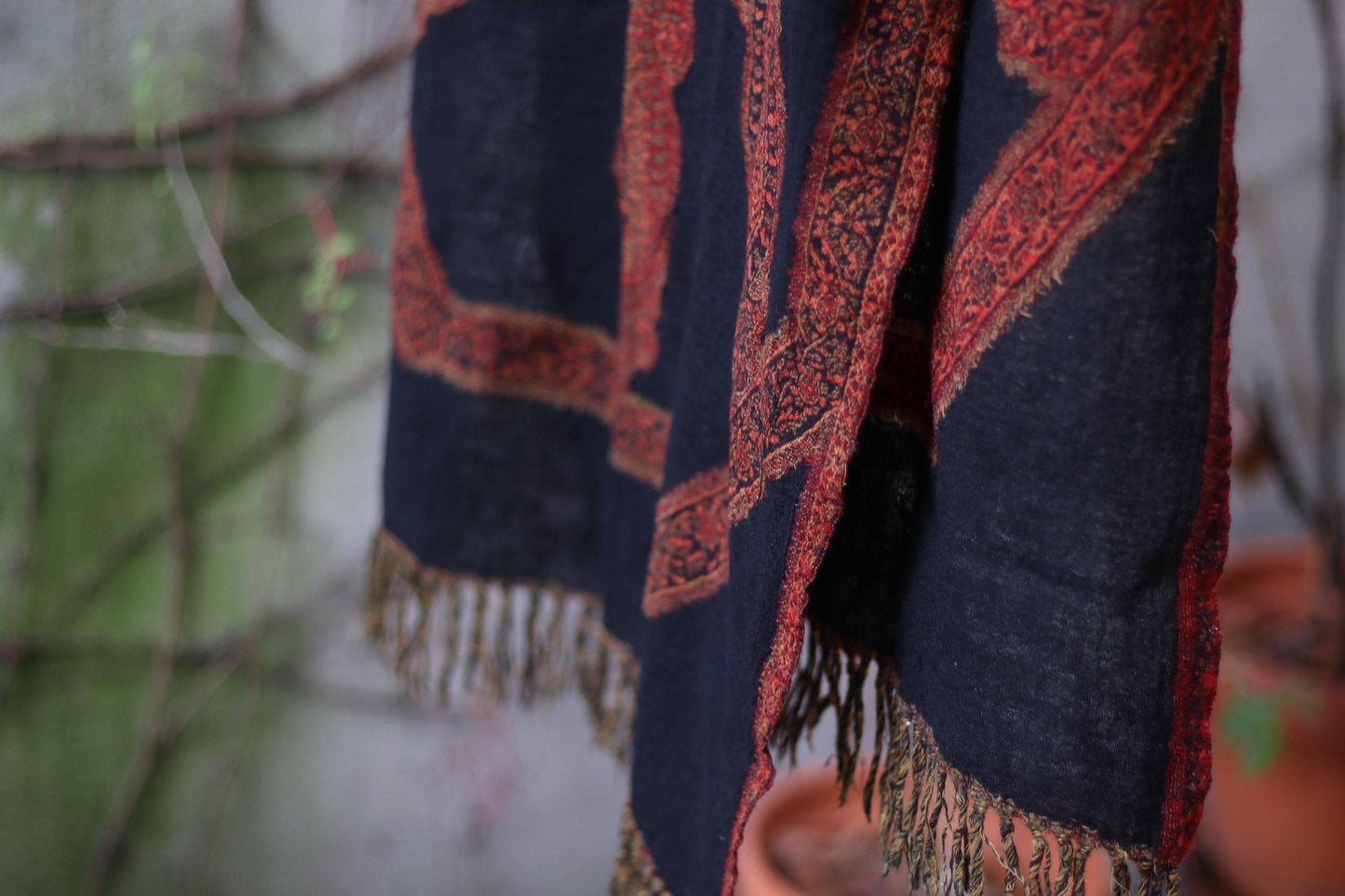 Vintage 90s Ethno Print Scarf | Red & Black Boho Winter Wrap | Bold Retro Shawl | Women's Cold Weather Accessory | Soft Patterned Scarf
