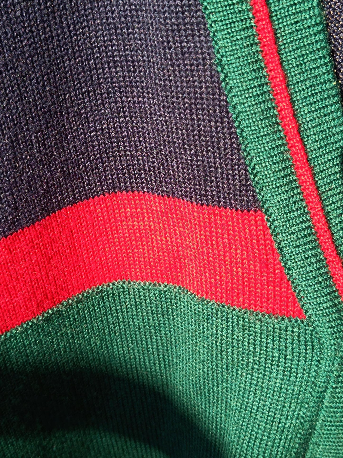 90s Collegiate Cardigan| Vintage Preppy Red and Green Long-sleeved knit