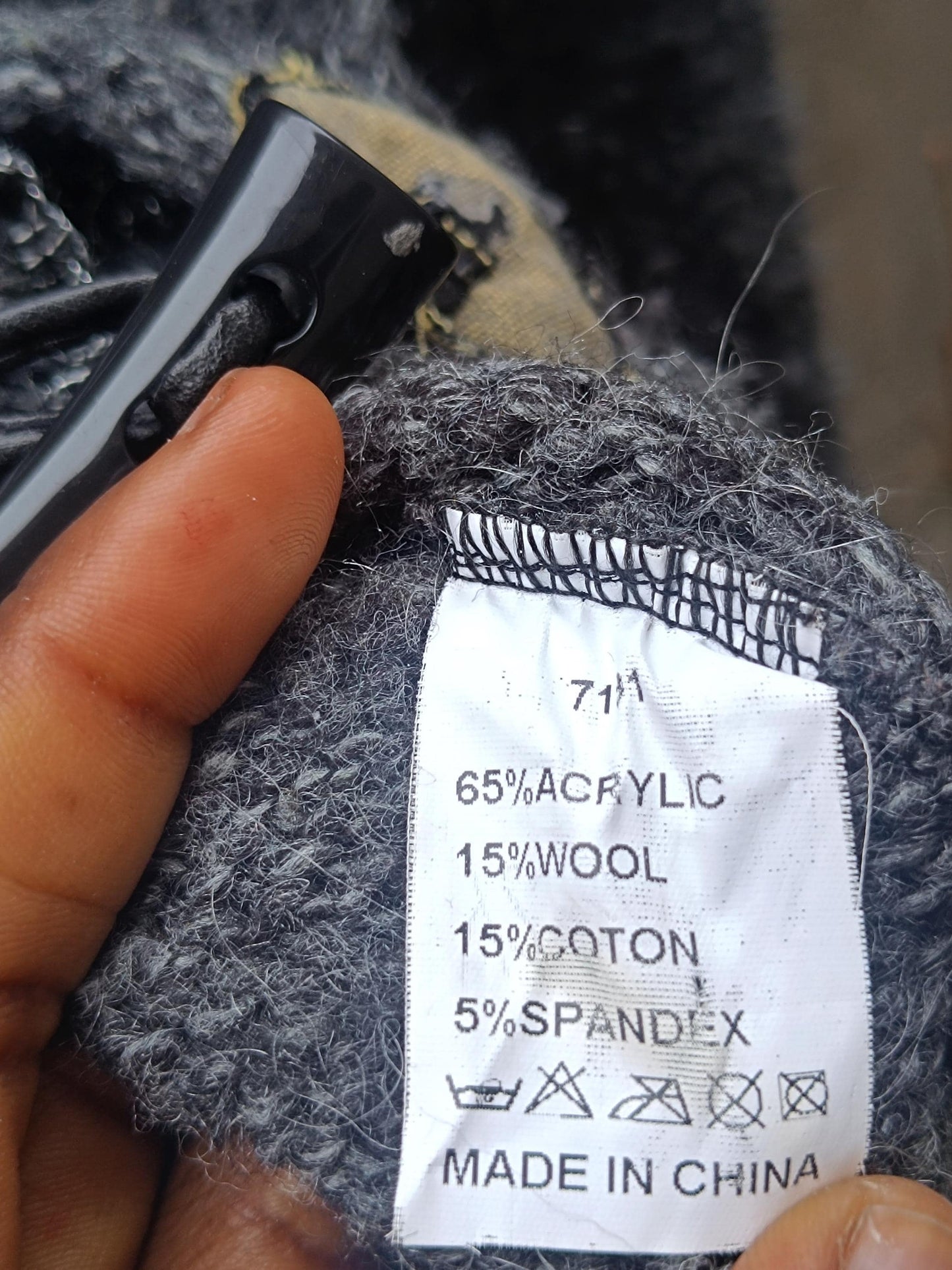 90s Grey Toggle Button Cardigan| Vintage Bell Sleeve Deconstructed Knit | Avant-garde Gothic Inspired Floral Detailed Winter Pullover