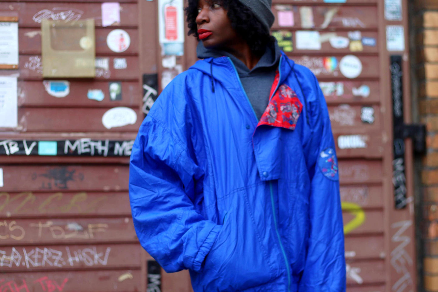 80s Ski Jacket| Vintage Blue Sporty Coat| Women's Puffer jacket| Men's Sporty Coat