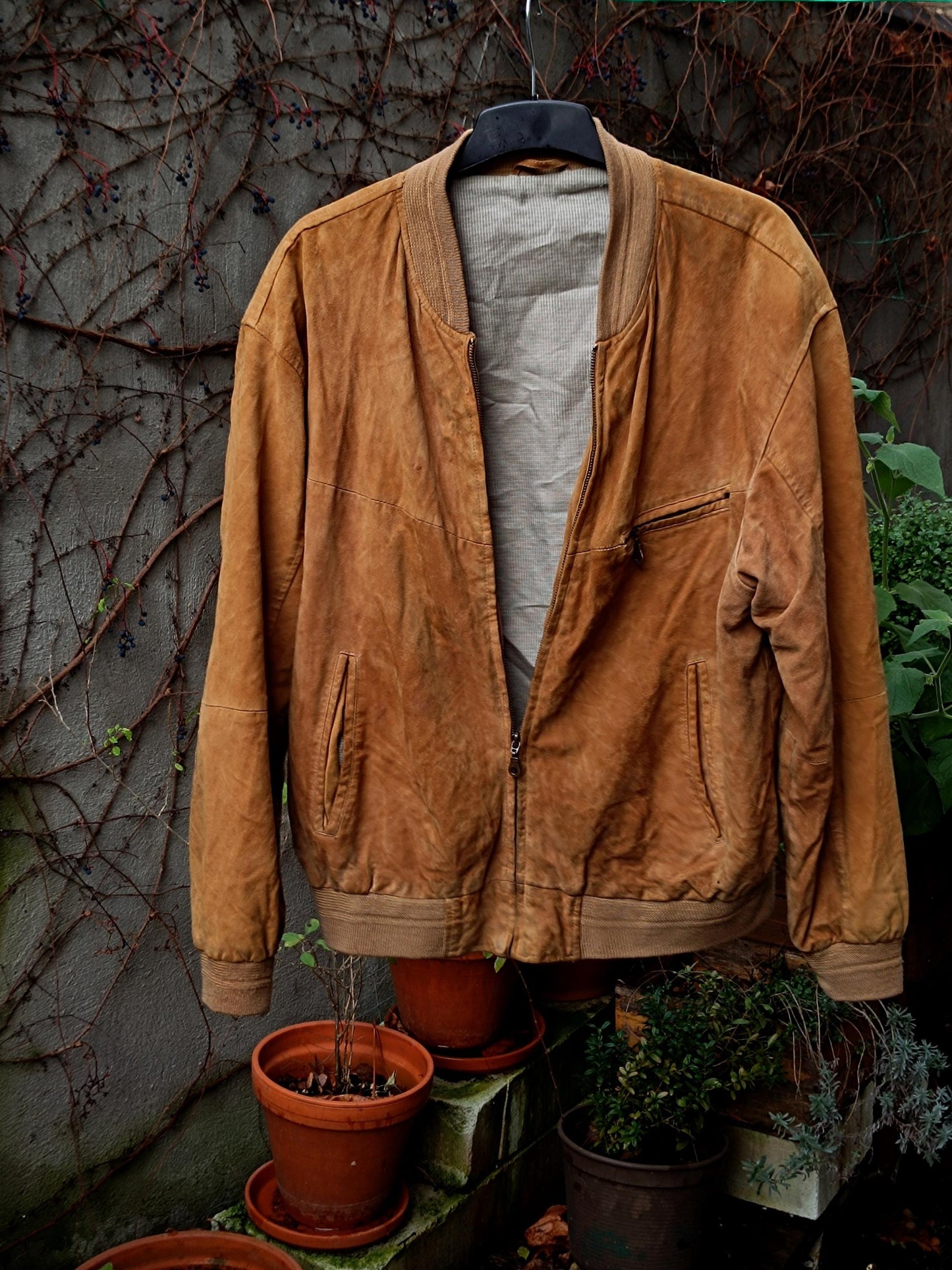90s Giorgio Suede Bomber Jacket| Vintage Genuine Unisex Leather Bomber | Brown Minimalist Jacket S-M