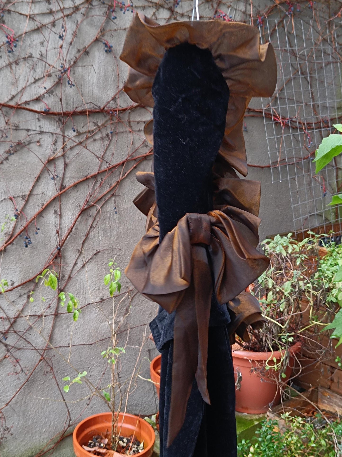 80s Gothic Dress| Vintage Black and Gold Evening Dress with Bows | Opulent Midi Prom Dress with Floral Details Size Small