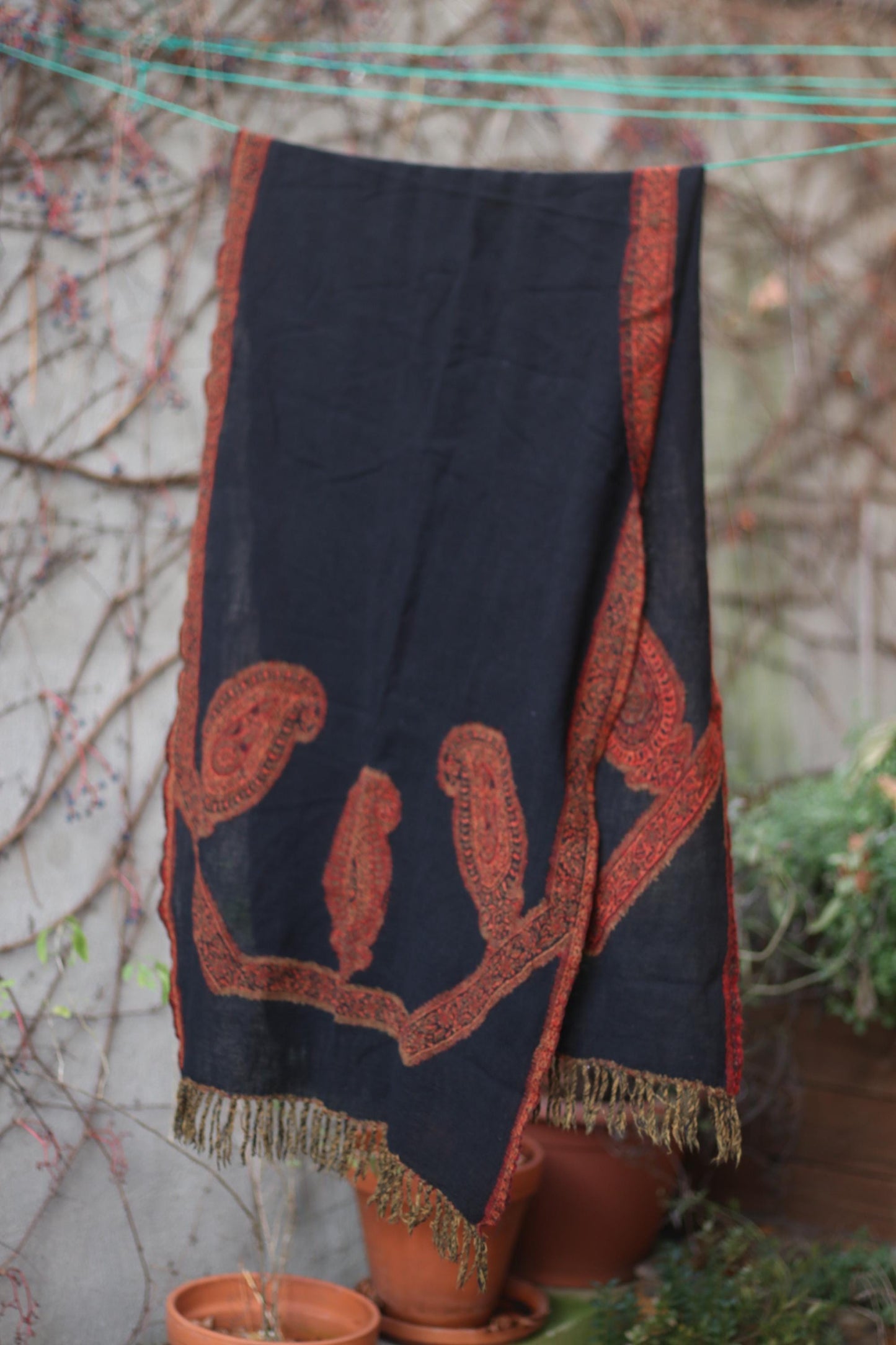 Vintage 90s Ethno Print Scarf | Red & Black Boho Winter Wrap | Bold Retro Shawl | Women's Cold Weather Accessory | Soft Patterned Scarf