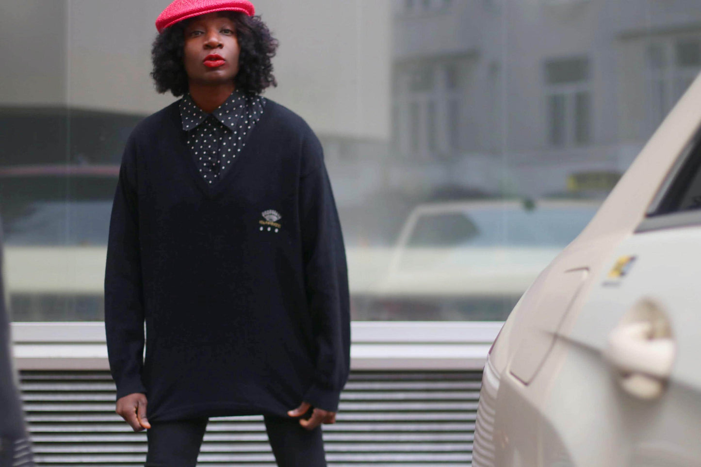 90s Wool V Neck Sweater| Vintage Winter Minimalist Knit| Women's Long-sleeved Sweater