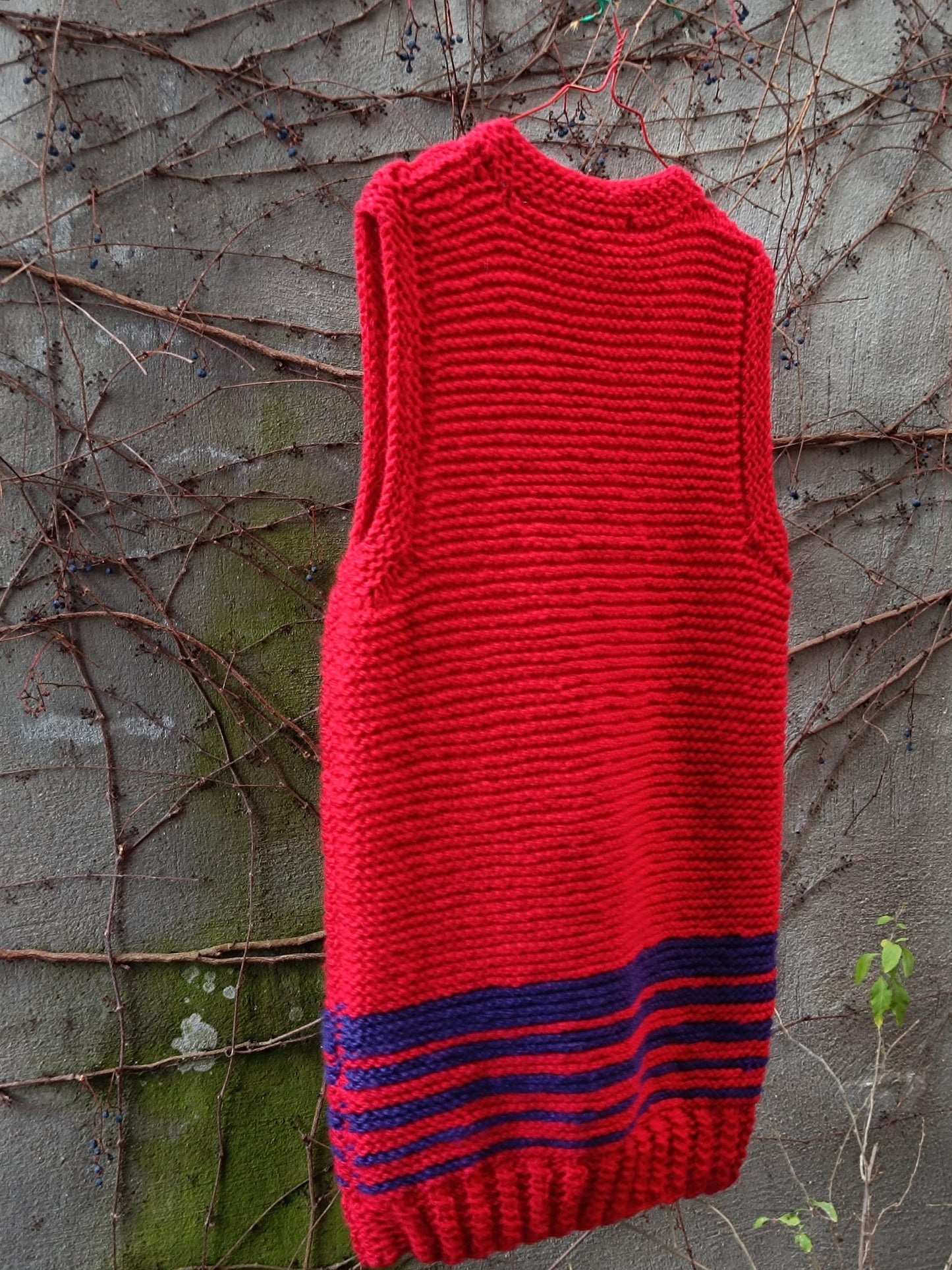 90s Hand-knitted Oversized Vest| Size S-M