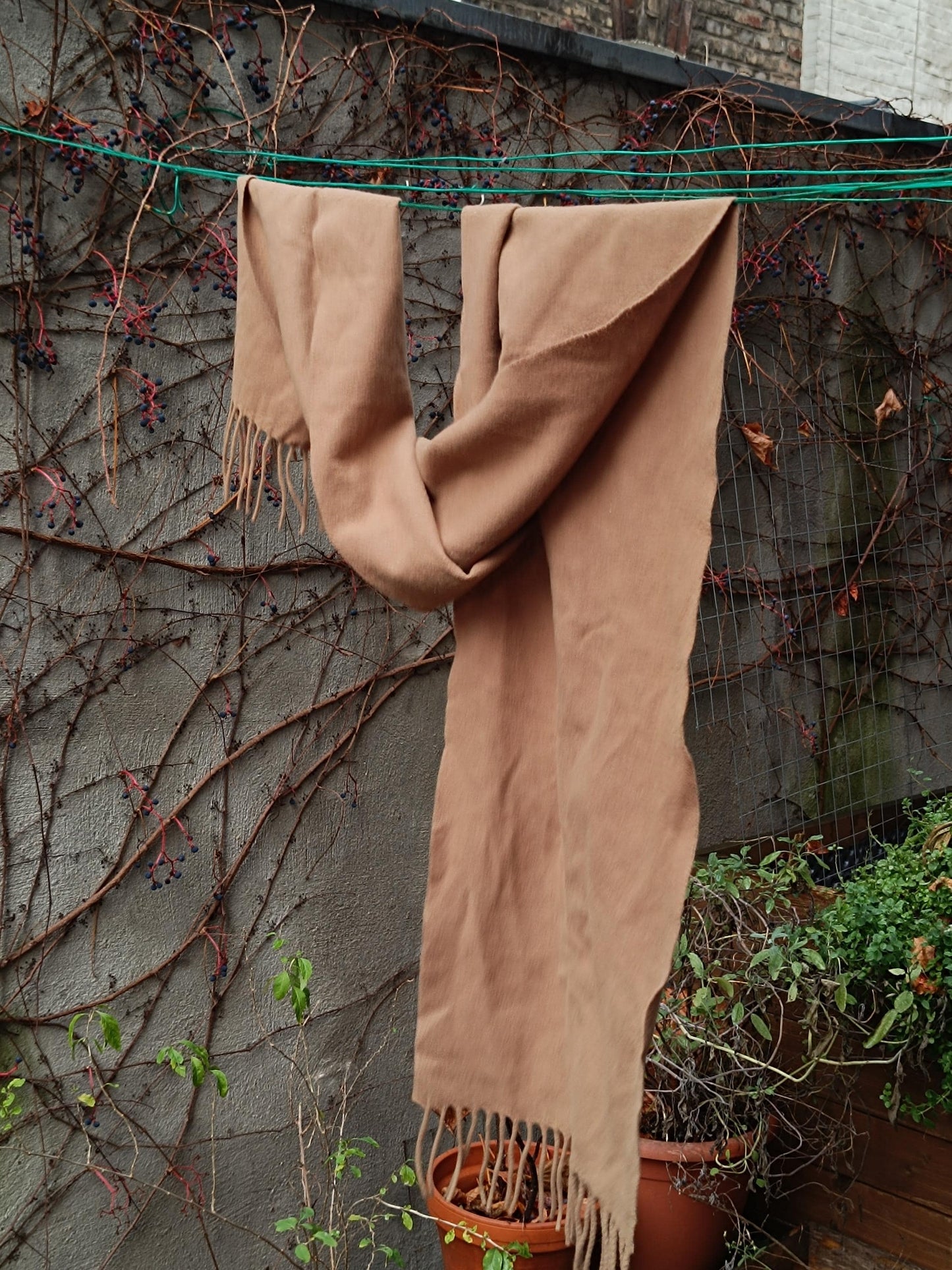 90s Wool Brown Winter Scarf| Unisex Minimalist Neckwarmer| Men's wooden Everyday scarf| Women Chic Scarf
