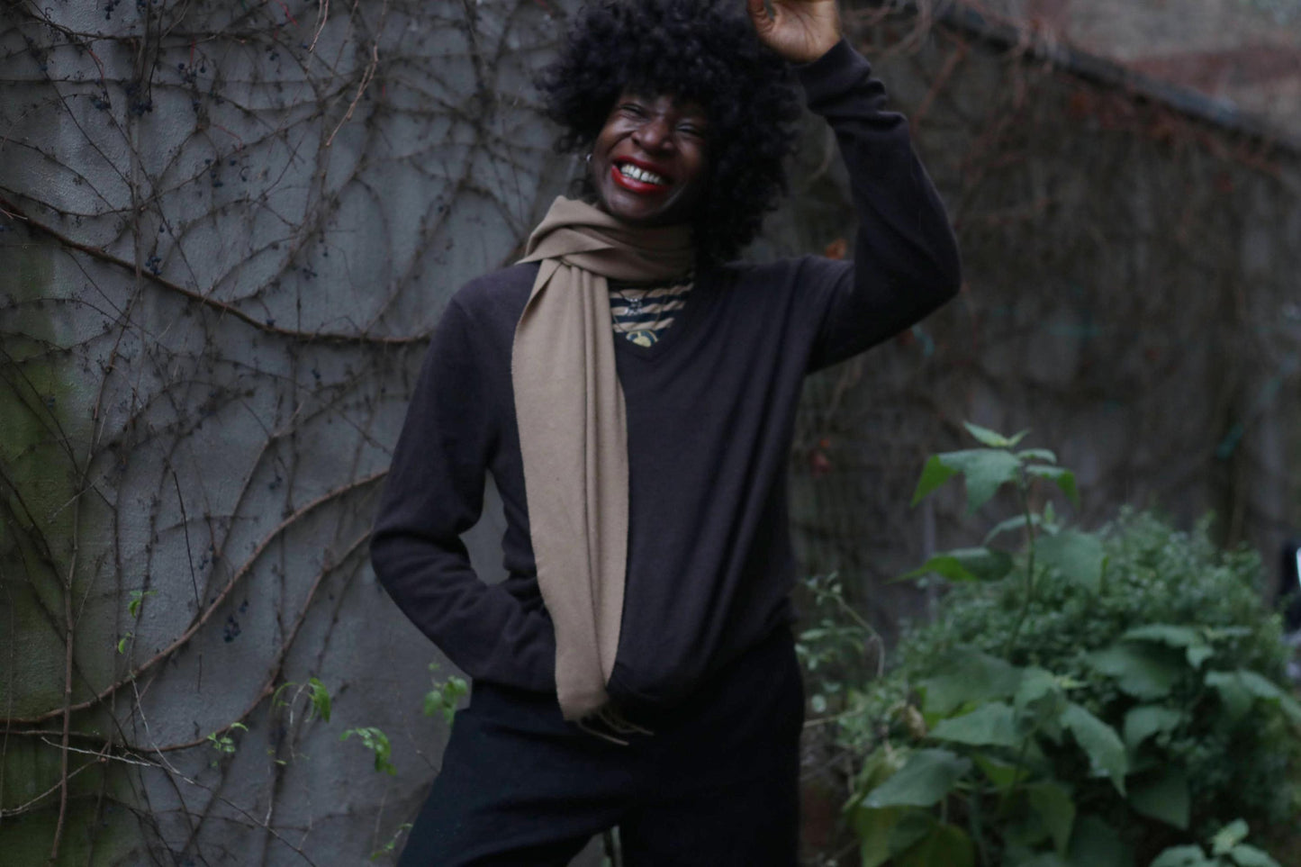 90s Wool Brown Winter Scarf| Unisex Minimalist Neckwarmer| Men's wooden Everyday scarf| Women Chic Scarf