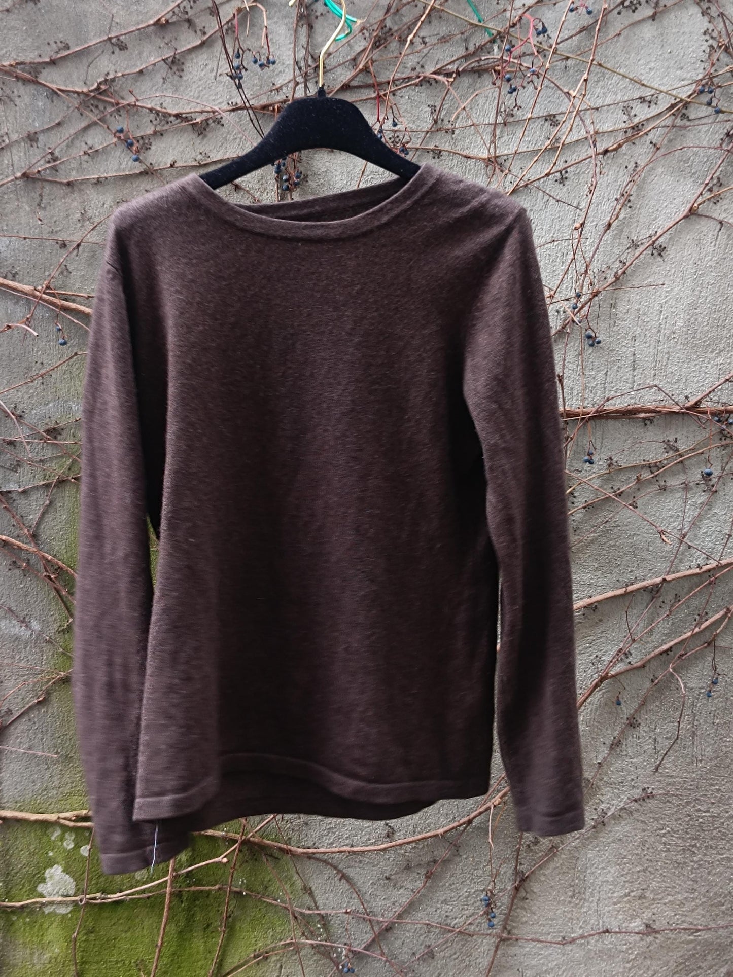 y2k Silk and Cashmere Brown Sweater| Vintage Brown Winter Sweater| Women's Long-sleeved Crewneck Jumper