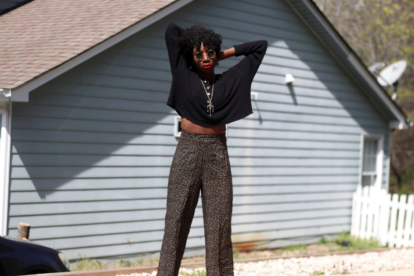 Vintage High-Waisted Trousers | 90s Black Effortless Chic Pants| with a Timeless Silhouette