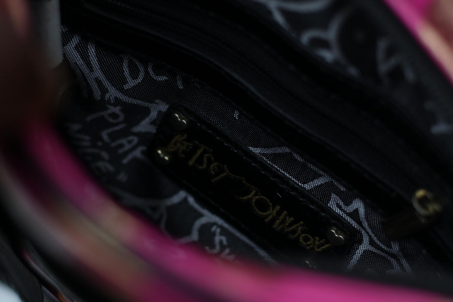 Vintage Betsey Johnson Mini Bag | Pink Polka Dot Crossbody | Designer Handbag | Whimsical Style | Gold Chain