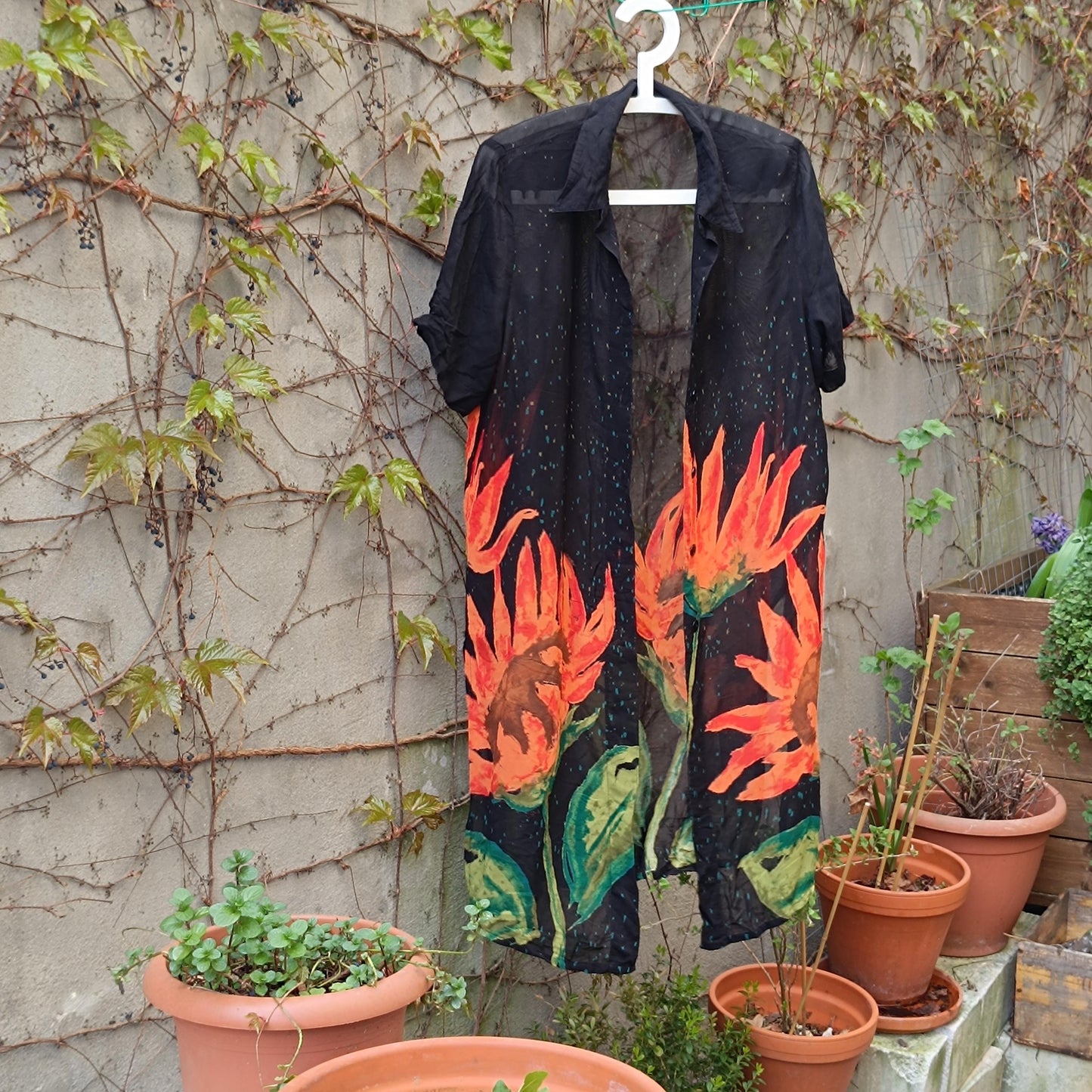 Vintage Y2K Floral Print Semi Sheer Dress| Women's Summer Shirt Dress Size S-M