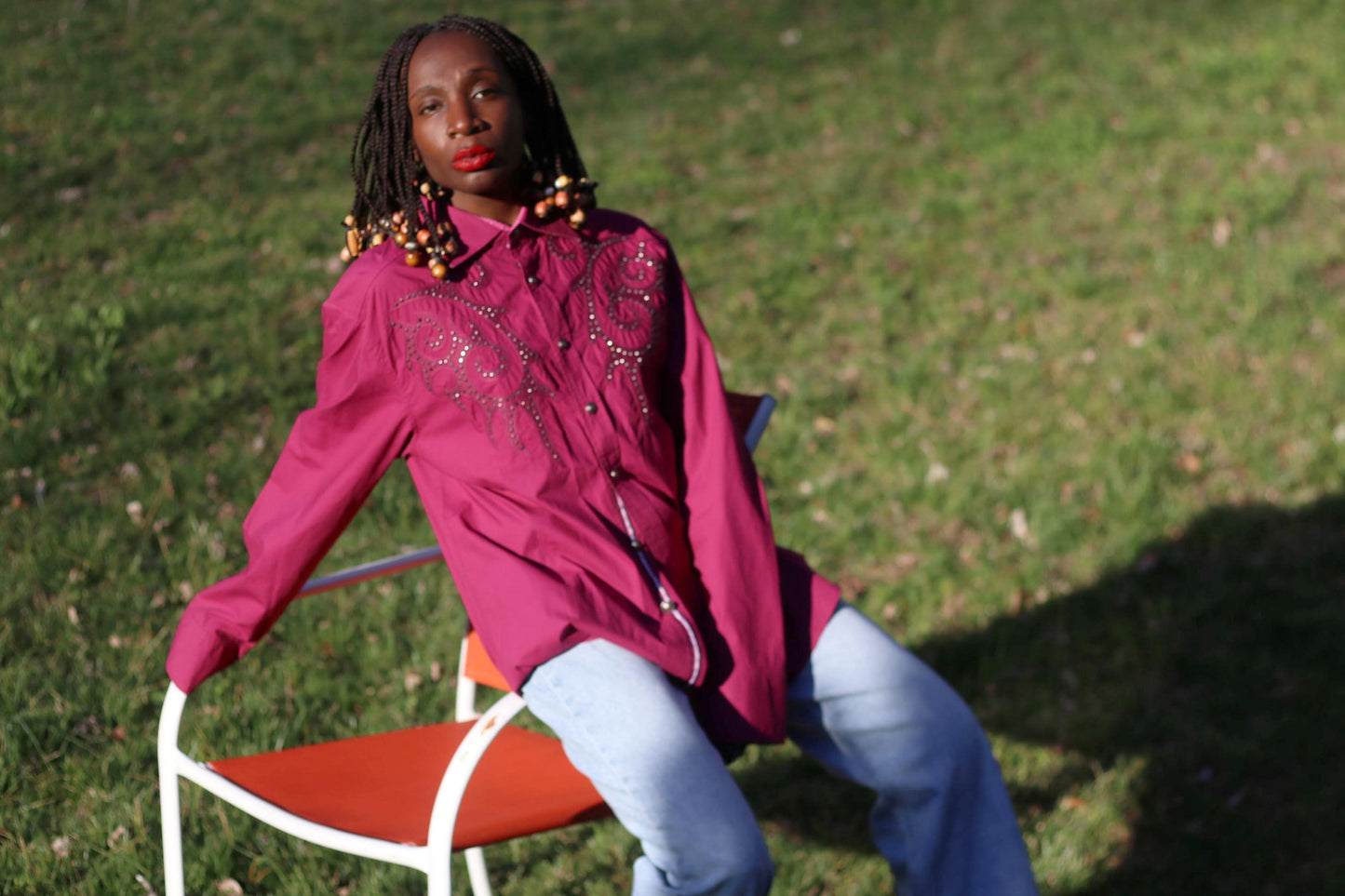 Vintage Western Cowgirl Shirt| Women's Burgundy Studded Embroidery Top| y2k Classic Rodeo Style