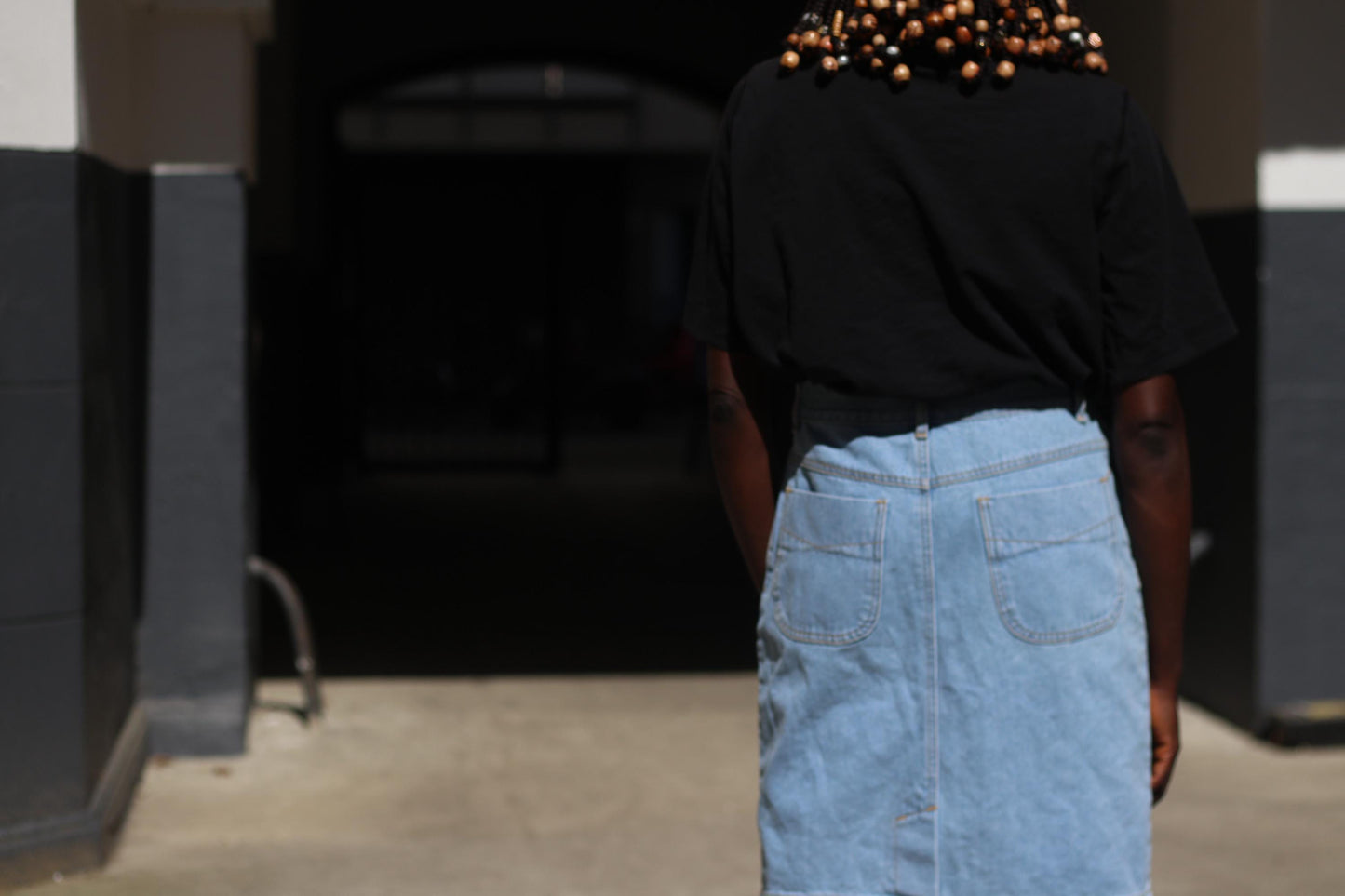 Vintage Blue Denim Skirt | 90s Knee-Length Jeans Skirt | Women's Minimalist Summer Skirt | Effortless Chic