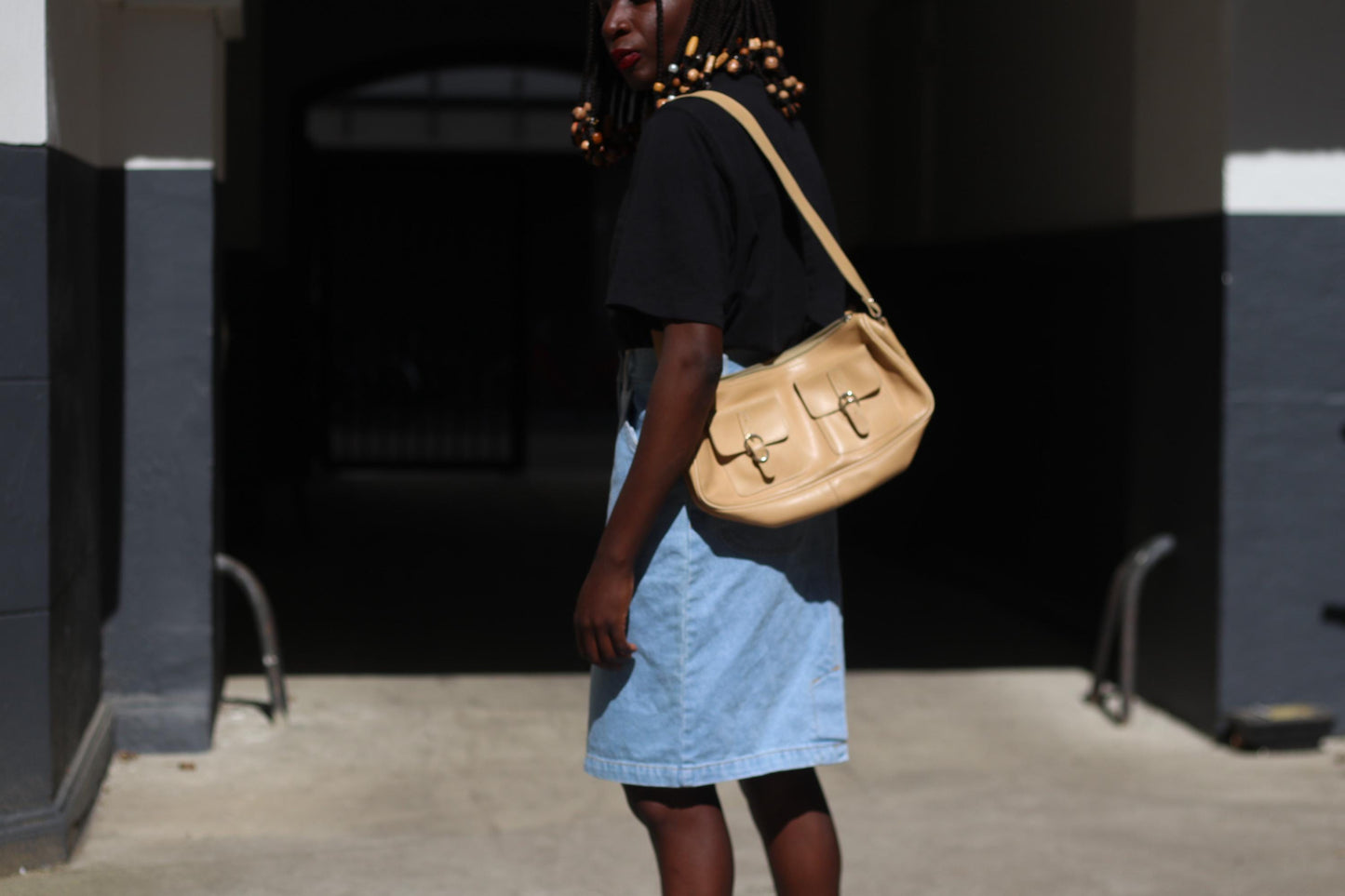 Vintage Blue Denim Skirt | 90s Knee-Length Jeans Skirt | Women's Minimalist Summer Skirt | Effortless Chic