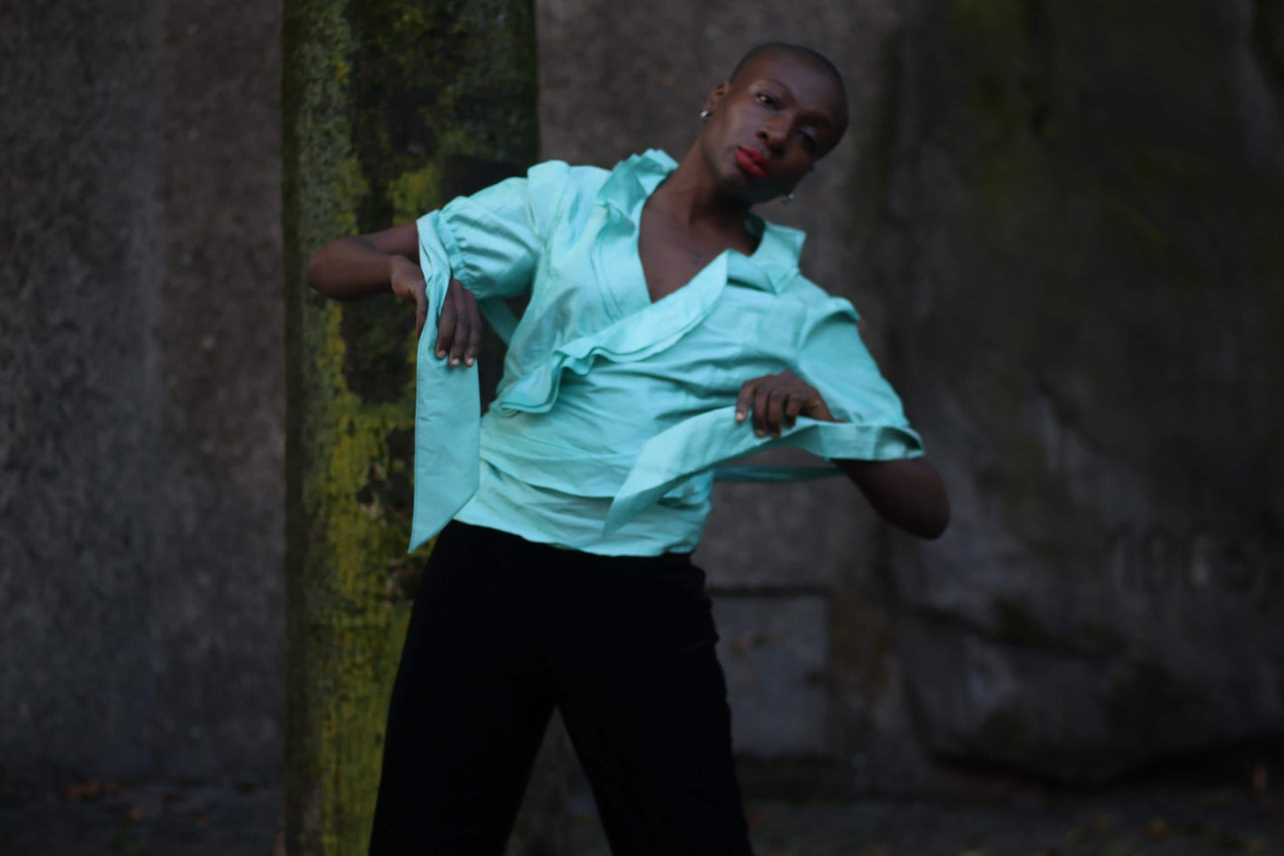 Vintage Coast Silk Blouse| 90s Teal Blue Wrap