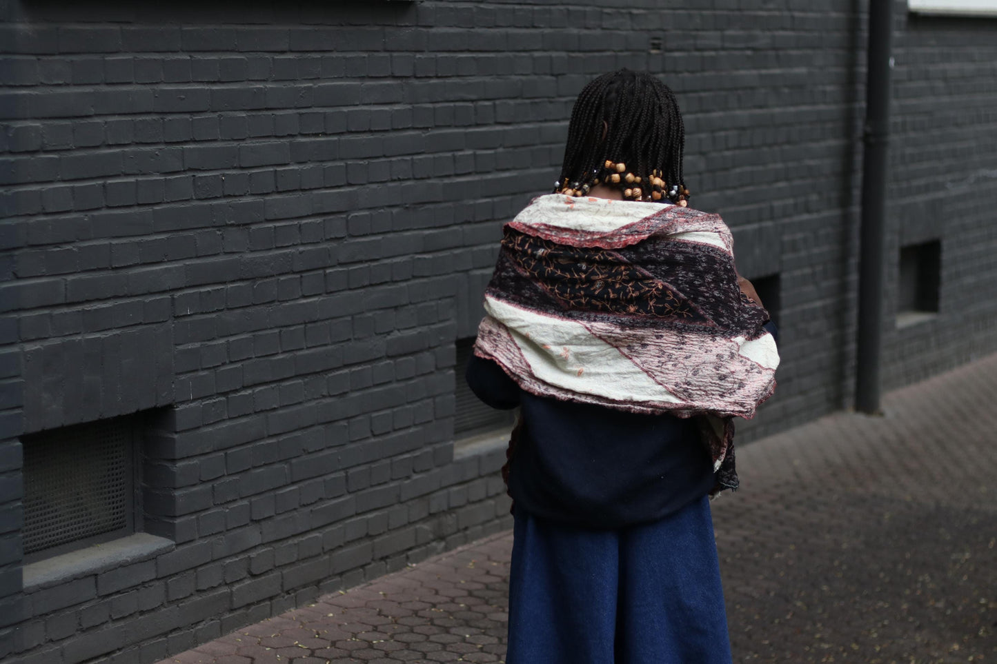 Vintage Abstract Print Scarf | Patterned Boho Shawl | Retro Lightweight Wrap | Painterly Statement Accessory | 90s Layering Piece