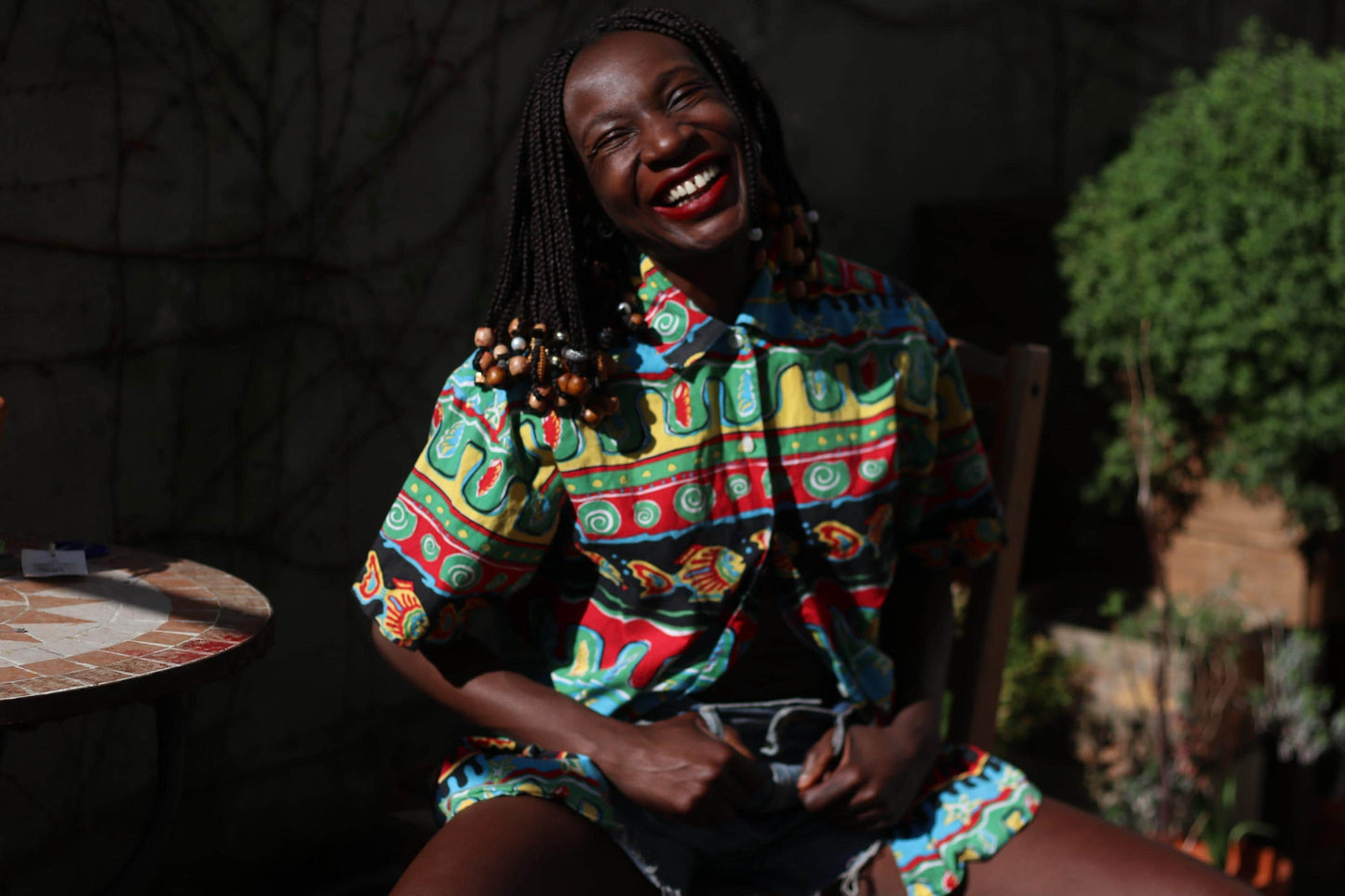 90s Bechamel Summer Shirt| Vintage Festival Chic Unisex Blouse| Crazy Print Shirt Small to Medium