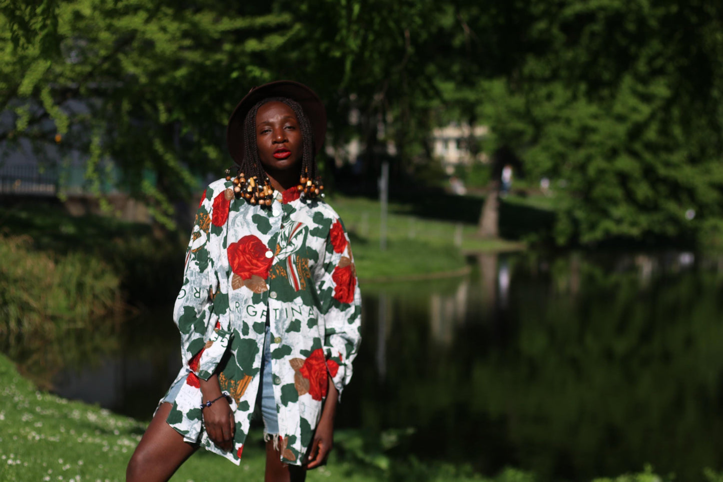 Vintage 90s Floral Blouse | Argentina Print Shirt | Oversized Button Down | Bold Rose Pattern Top | Retro Summer Shirt | Unisex Streetwear