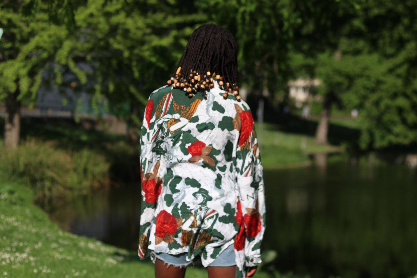 Vintage 90s Floral Blouse | Argentina Print Shirt | Oversized Button Down | Bold Rose Pattern Top | Retro Summer Shirt | Unisex Streetwear