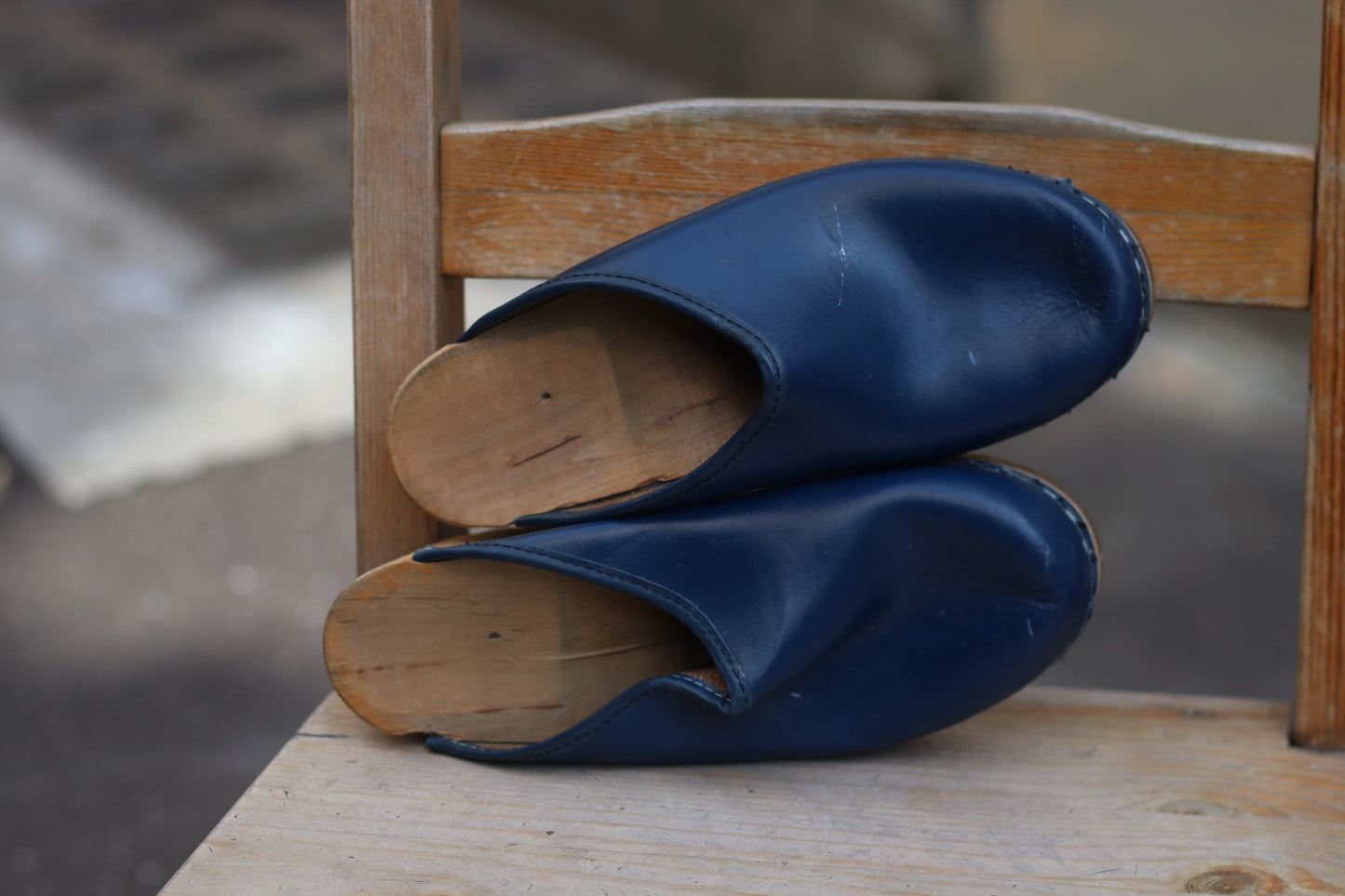 Vintage Swedish Leather Clogs| Retro Slip On Wooden Summer Sandals |Scandinavia Chic Footwear Size EU38
