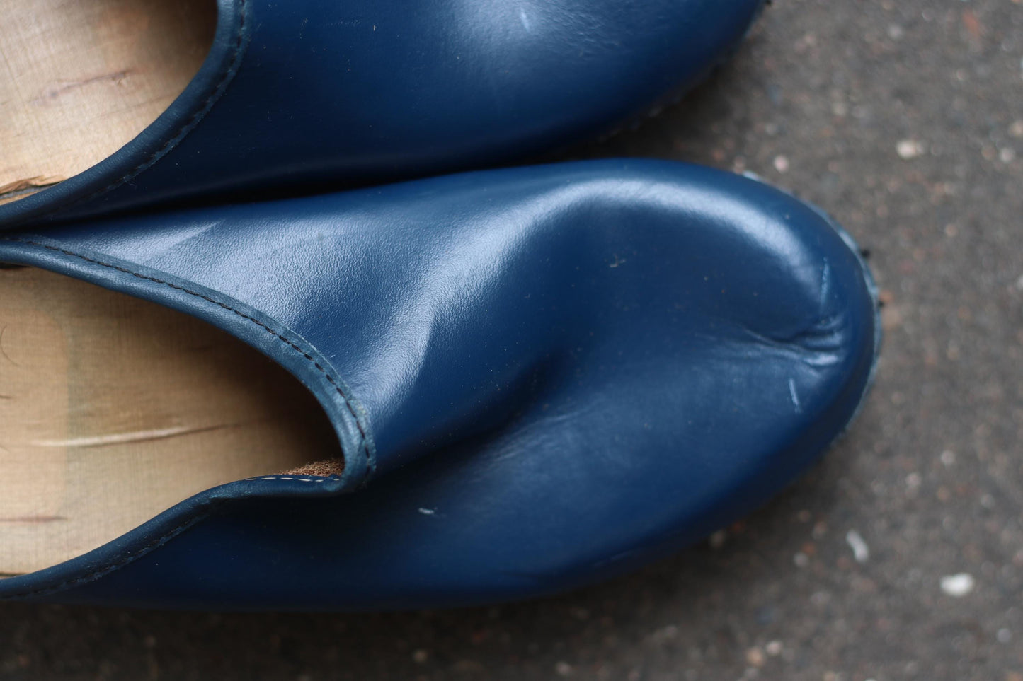 Vintage Swedish Leather Clogs| Retro Slip On Wooden Summer Sandals |Scandinavia Chic Footwear Size EU38