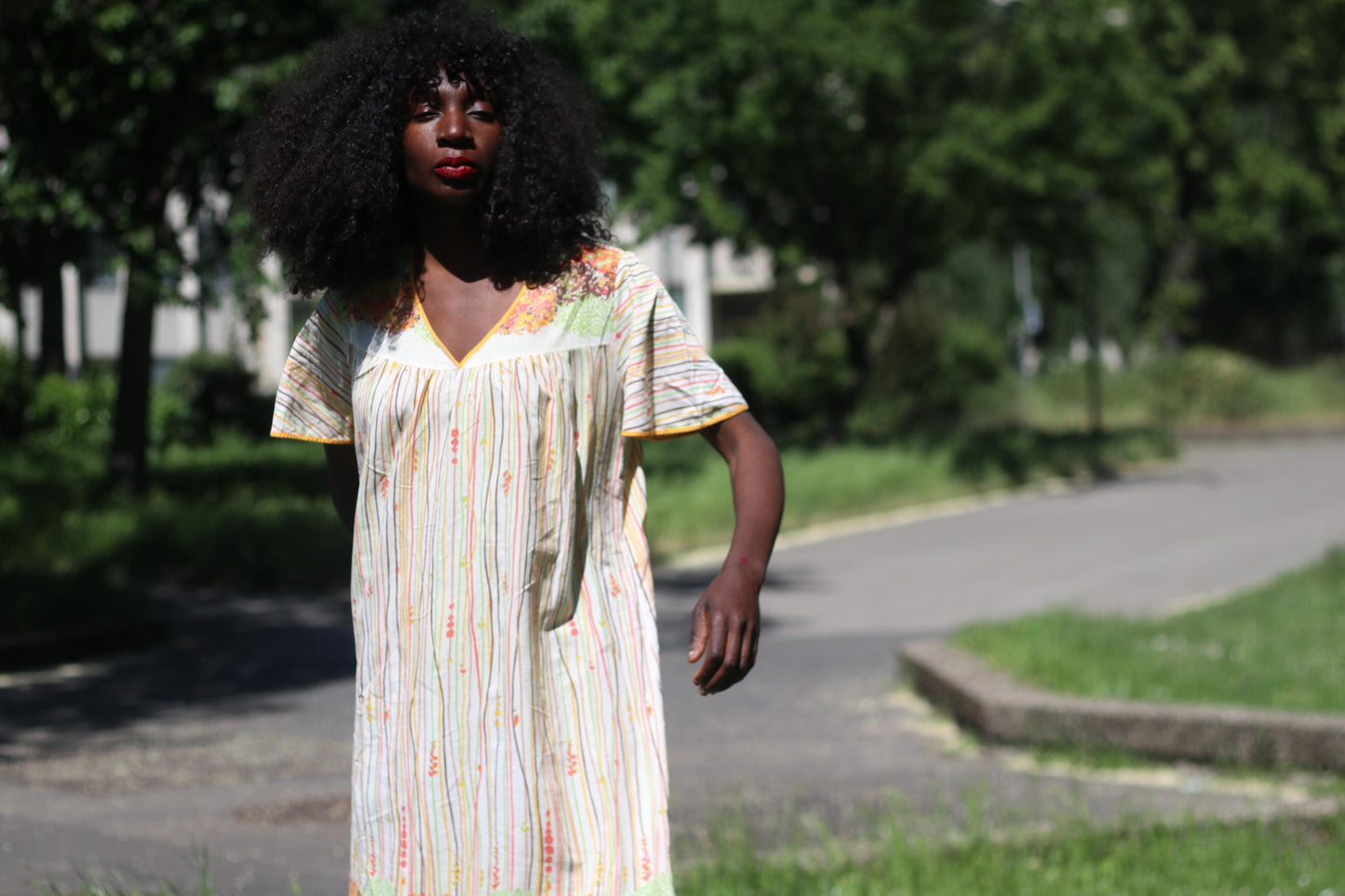 Vintage 70s Boho Midi Dress | Hippie Festival Gown | Short Sleeve Floral Romantic Prairie Style | Small
