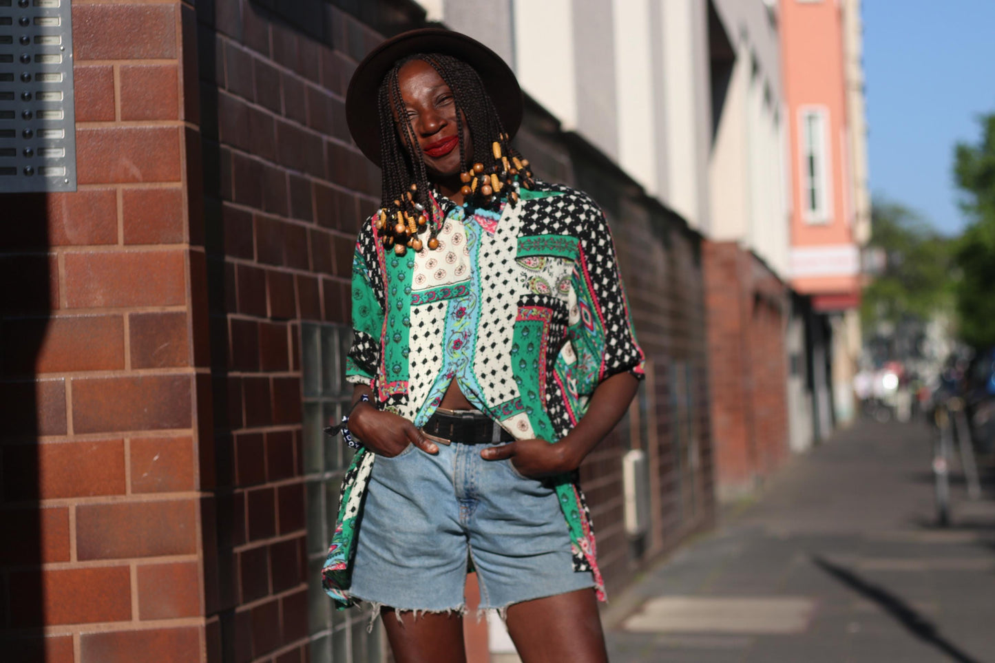 Vintage 90s Handmade Patchwork Shirt| Boho Festival Button Up| Retro Mixed Print Short Sleeve Loose Fit, One-of-a Kind