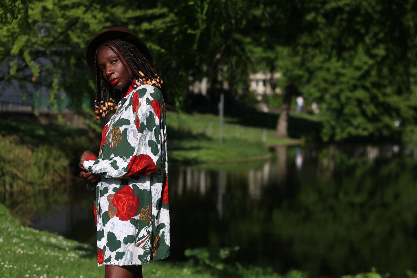 Vintage 90s Floral Blouse | Argentina Print Shirt | Oversized Button Down | Bold Rose Pattern Top | Retro Summer Shirt | Unisex Streetwear