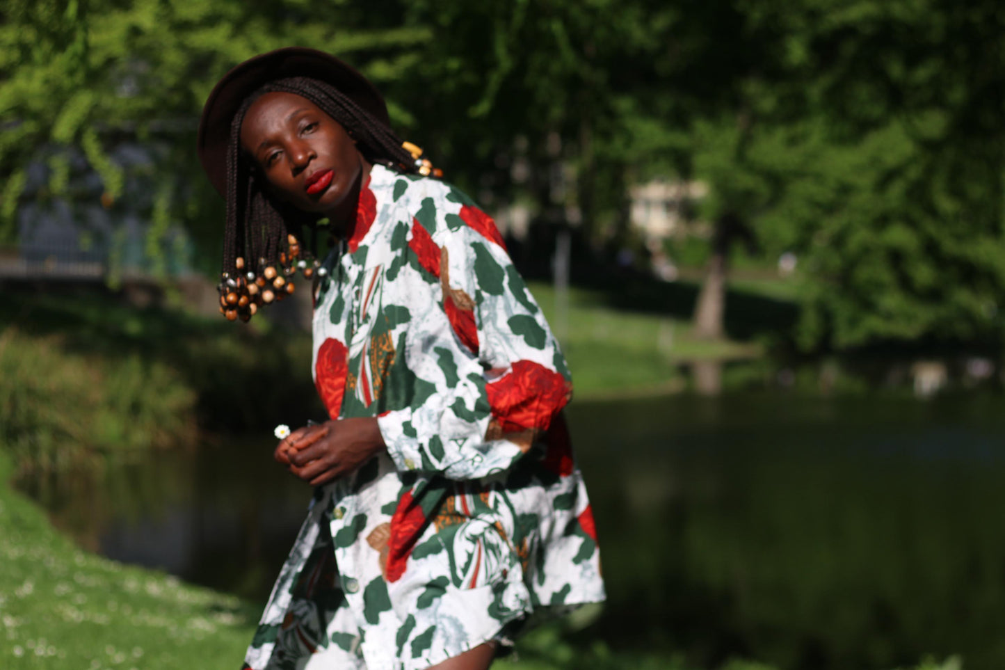 Vintage 90s Floral Blouse | Argentina Print Shirt | Oversized Button Down | Bold Rose Pattern Top | Retro Summer Shirt | Unisex Streetwear