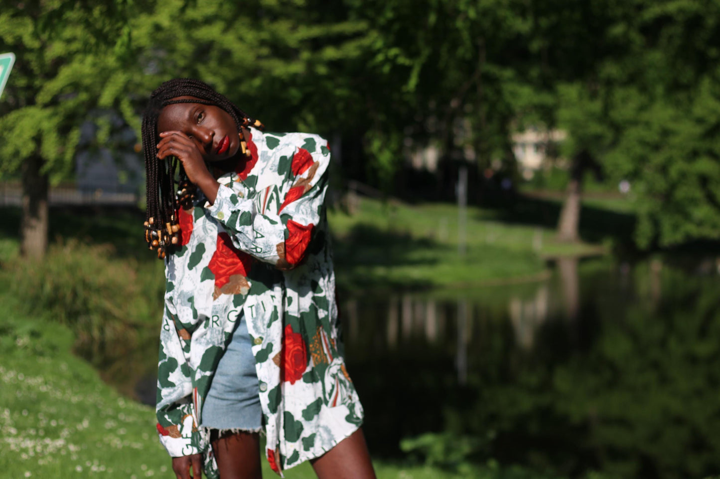 Vintage 90s Floral Blouse | Argentina Print Shirt | Oversized Button Down | Bold Rose Pattern Top | Retro Summer Shirt | Unisex Streetwear