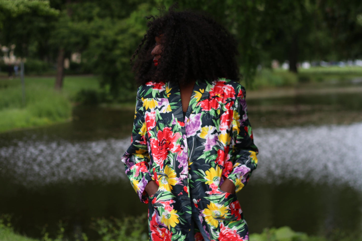 Vintage 90s Floral Blazer| Oversized Tropical Jacket| Vibrant Resort Wear, Dark Academia Aesthetic