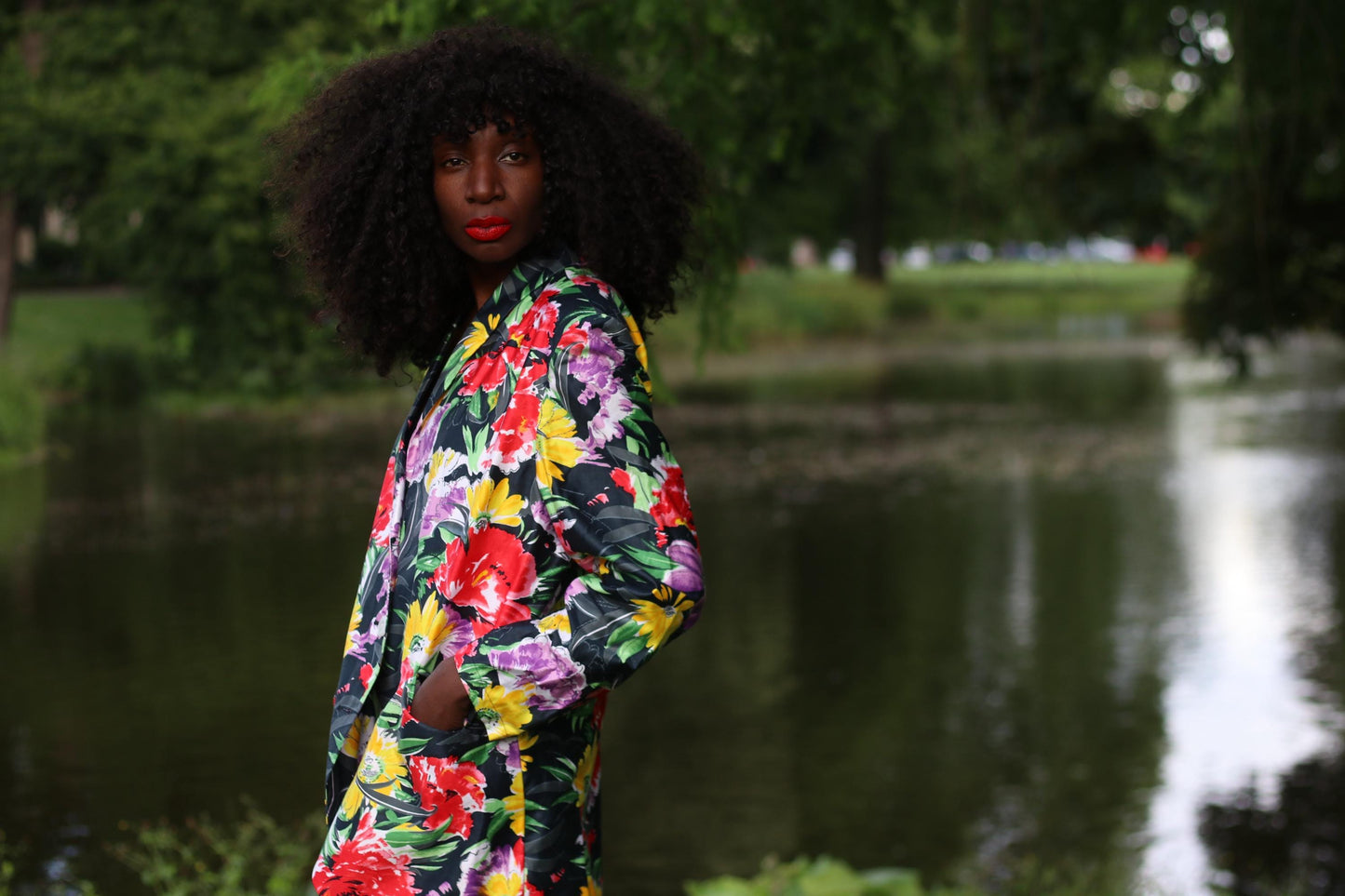 Vintage 90s Floral Blazer| Oversized Tropical Jacket| Vibrant Resort Wear, Dark Academia Aesthetic