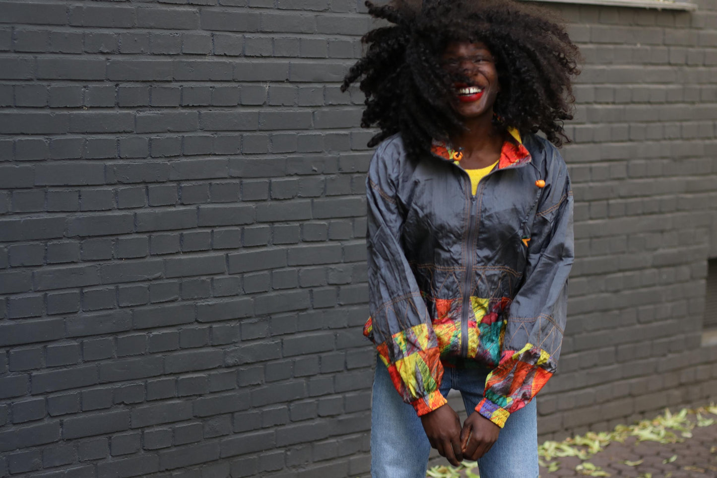Vintage 90s Windbreaker Jacket Color Block Nylon Zip Up | Unisex Streetwear Retro Festival Coat | Bold Graphic Lightweight Outerwear