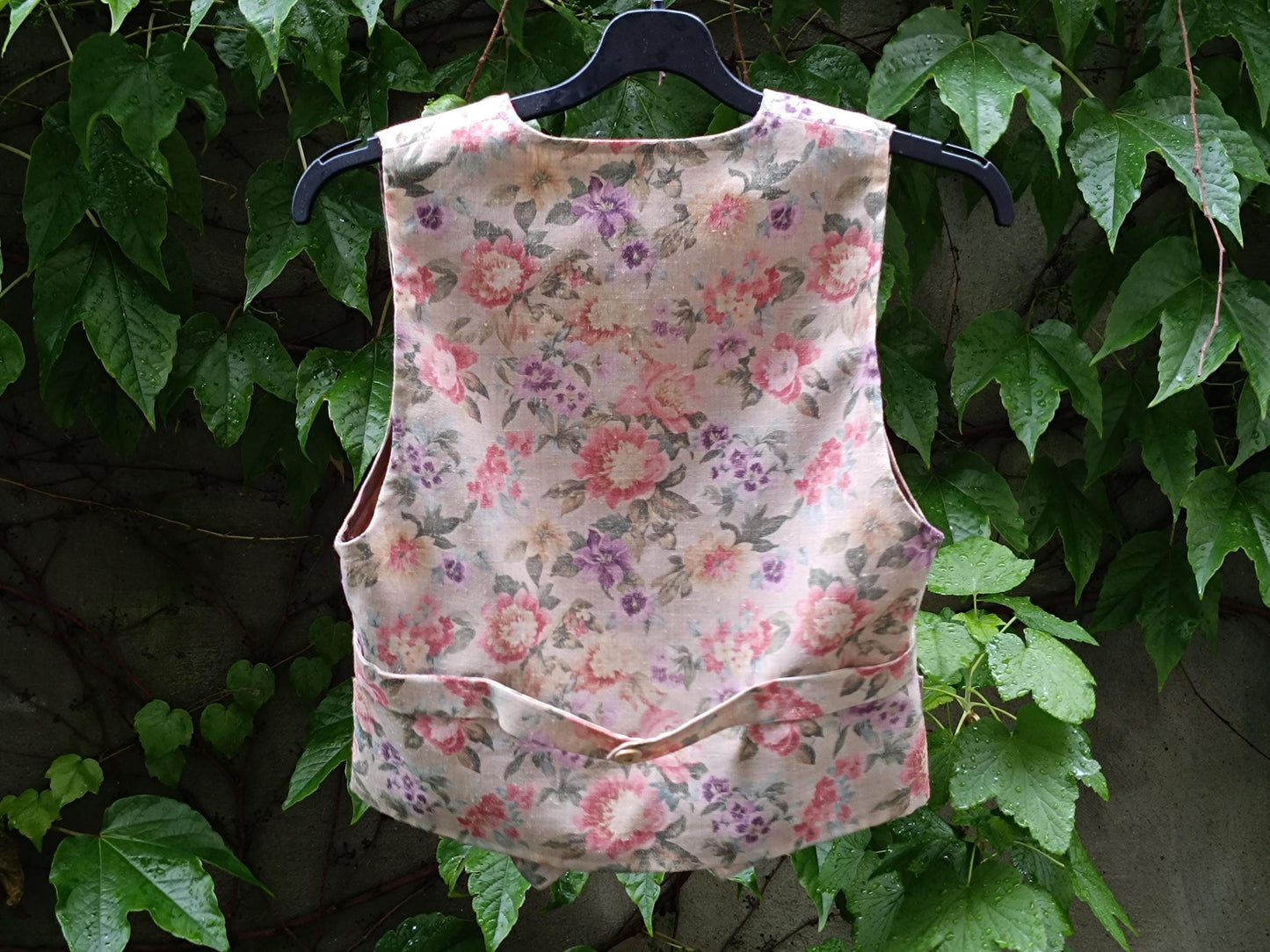 Vintage 90s Floral Vest | Tapestry Waistcoat Top | Cottagecore Granny Chic Style | Button Front Fitted Layer | Retro Festival Fashion