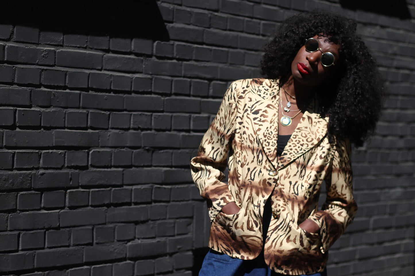 Vintage Betty Barclay Silk Blazer| 2000s Animal Print Jacket| Bold Y2K Statement Piece