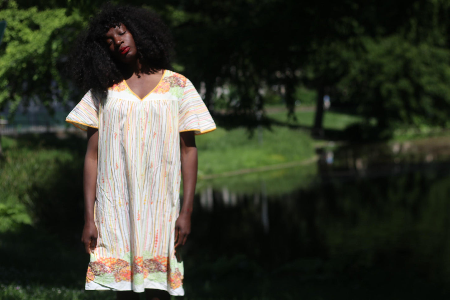 Vintage 70s Boho Midi Dress | Hippie Festival Gown | Short Sleeve Floral Romantic Prairie Style | Small