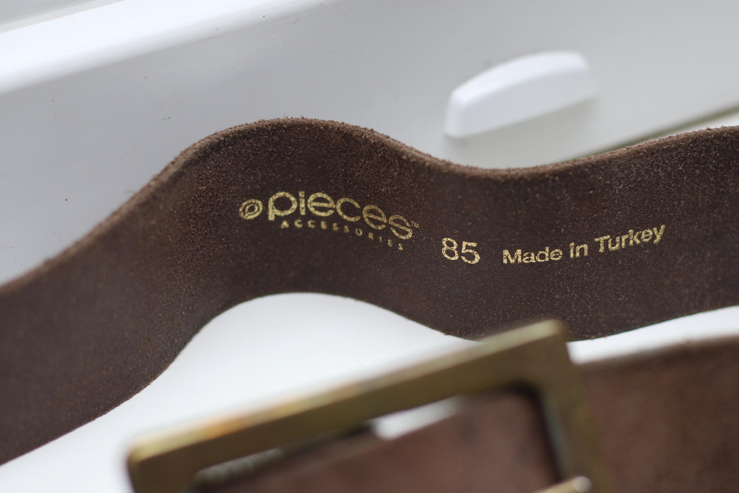 Vintage Brown Suede Belt | Wide Leather Waist Belt with Gold Square Buckle | 70s Western Boho Style |