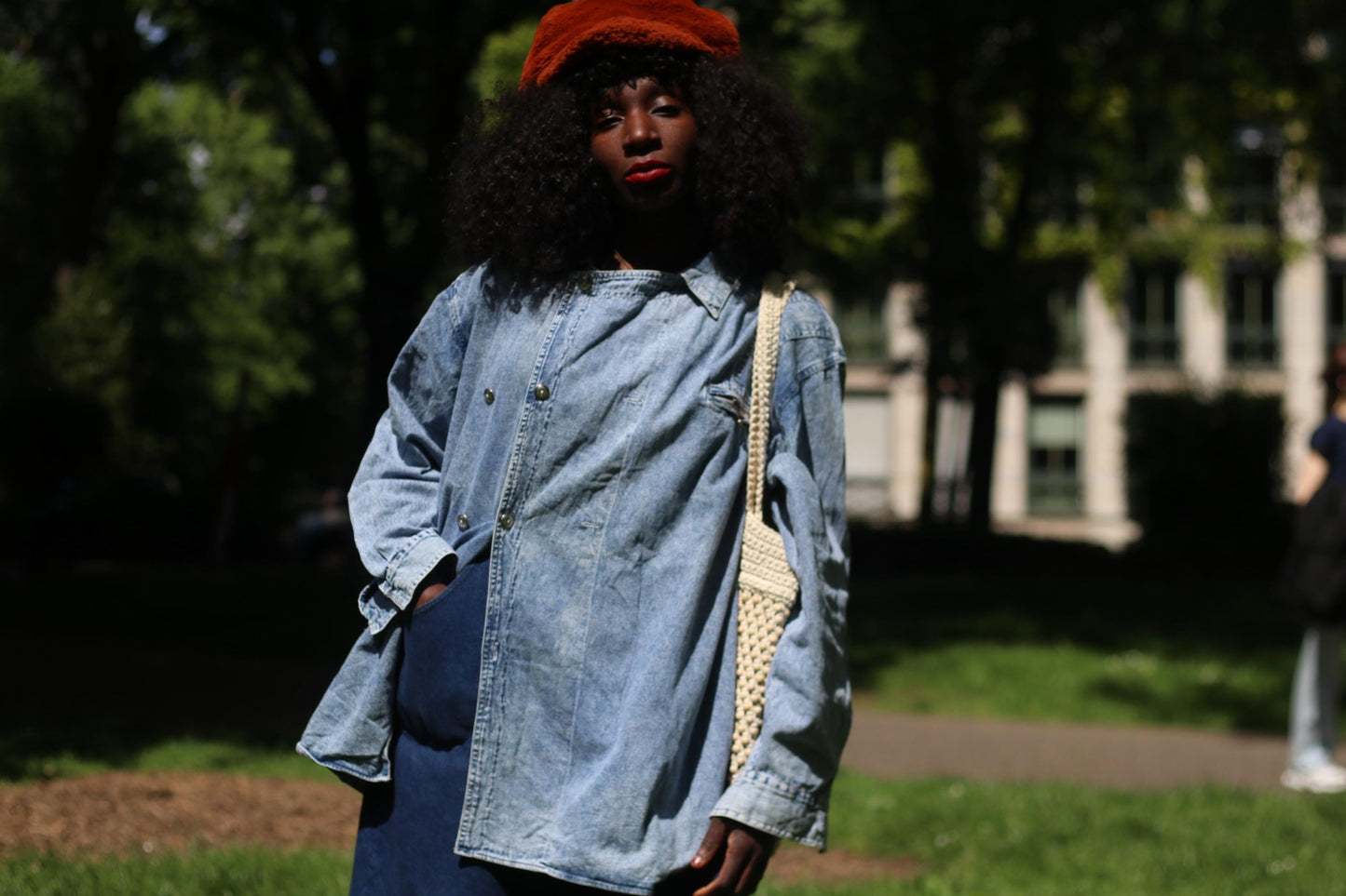 Vintage 80s Denim Shirt Jacket | Oversized Button-Up | Unisex Medium Wash | Retro Utility Layering Piece