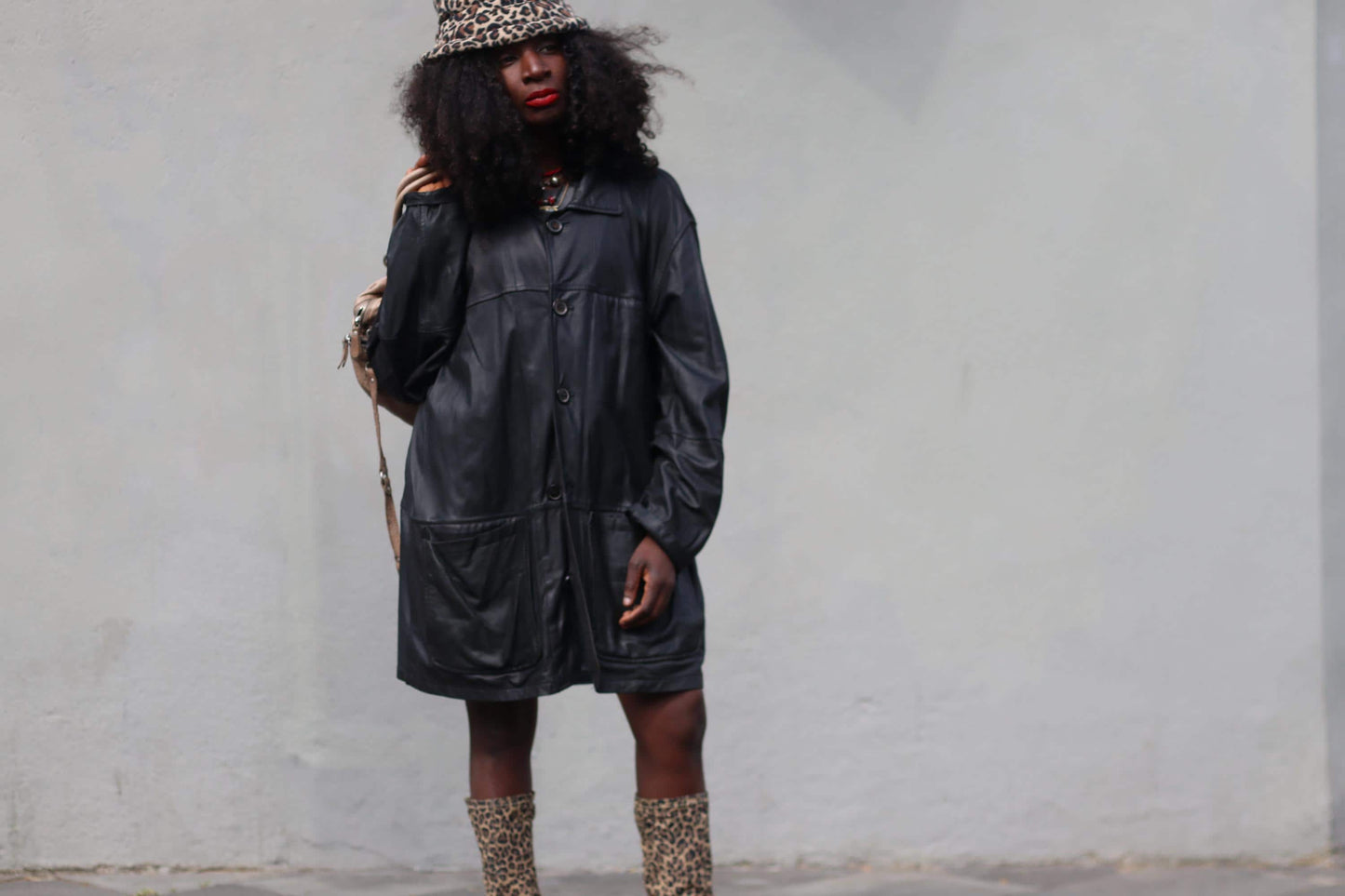 90s Vintage Oversized Leather Trench Coat| Retro Unisex Minimalist Distressed Moto Coat, Grunge Biker Y2K